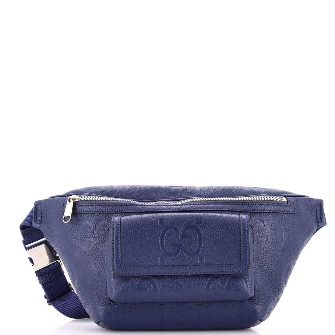 Front Pocket Leather Bag Belt Jumbo Gucci GG Embossed: Front Pocket Leather Bag Belt Jumbo Gucci GG Embossed The Gucci GG Embossed Front Pocket Leather Bag Belt is a stylish and functional accessory. Measuring 7" in height, 13" in width, and 3" in depth,