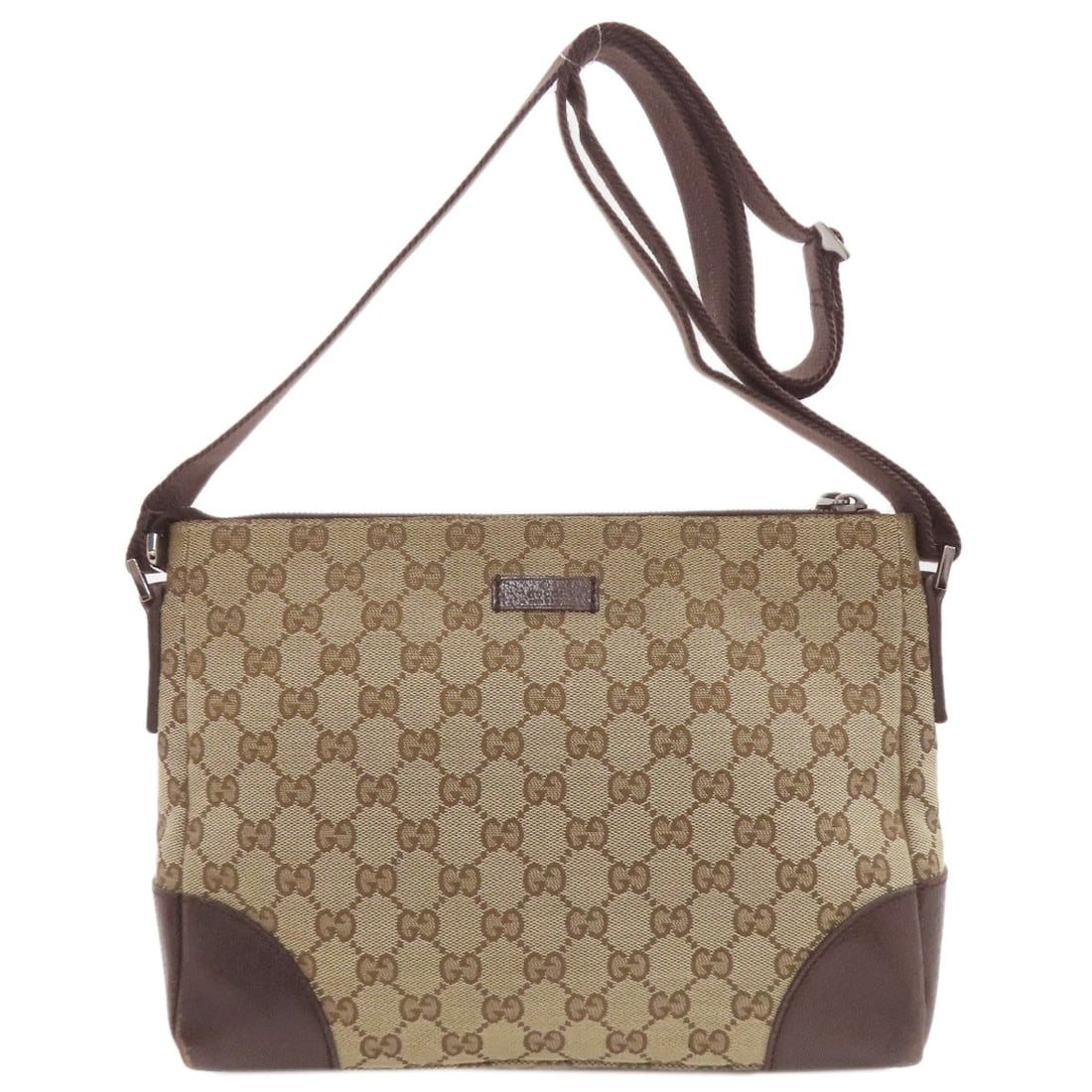 Gucci 114273 Gg Canvas Shoulder Bag Canvas: Gucci 114273 Gg Canvas Shoulder Bag Canvas Brown canvas shoulder bag with a signature from the artist. This Gucci bag features a canvas exterior and is a classic shoulder style. Its simple,