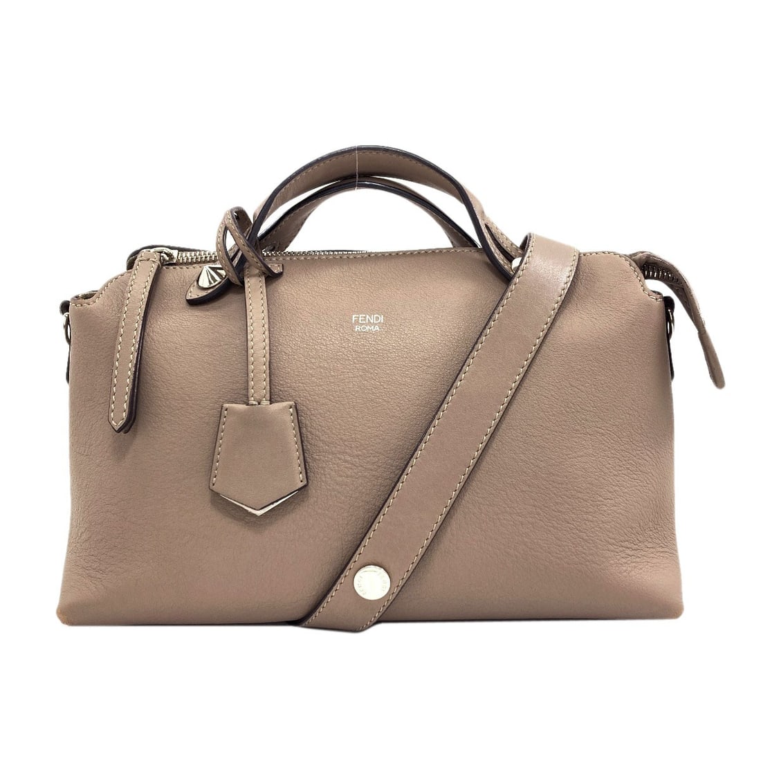 2Way Handbag Calf Medium Fendi By: 2Way Handbag Calf Medium Fendi By Beige Calf Leather Handbag by FENDI, a stylish medium-sized bag with a classic design. The exterior features a high-quality calf leather material, while the interior