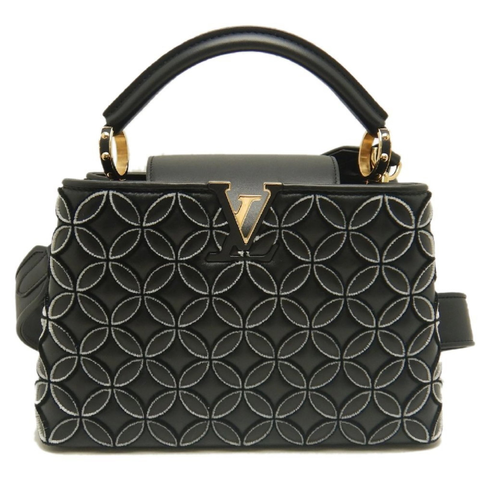 Handbag Leather Louis Vuitton: Handbag Leather Louis Vuitton Taurillon leather makes this Louis Vuitton handbag a standout, with its distinctive texture and tone. The gold hardware and flap closure add a touch of luxury, while the