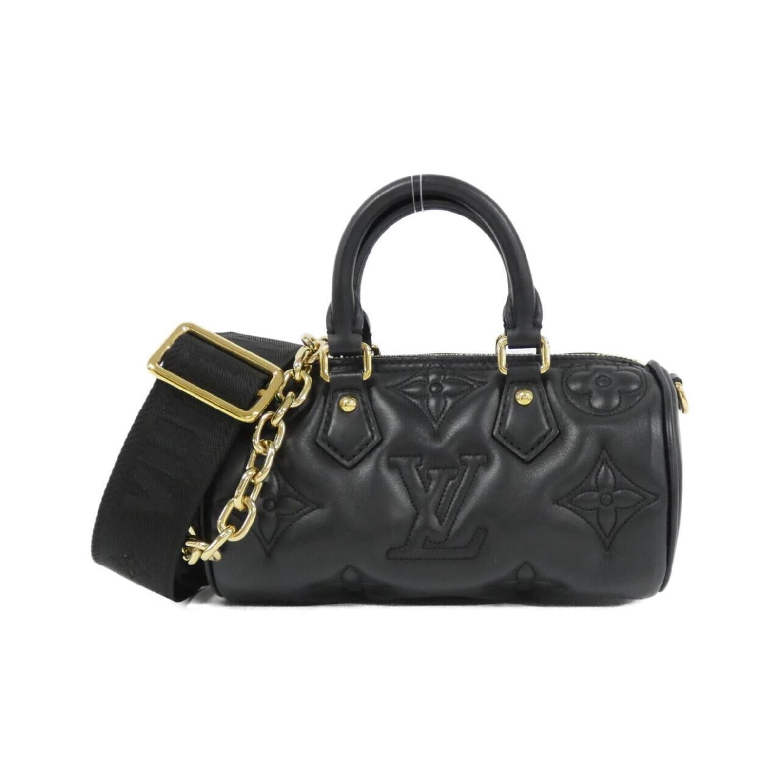 Shoulder Bag Leather Louis Vuitton: Shoulder Bag Leather Louis Vuitton Black Calf Leather Louis Vuitton Shoulder Bag with Gold Hardware. This sleek shoulder bag features a timeless design, made from high-quality black calf leather and