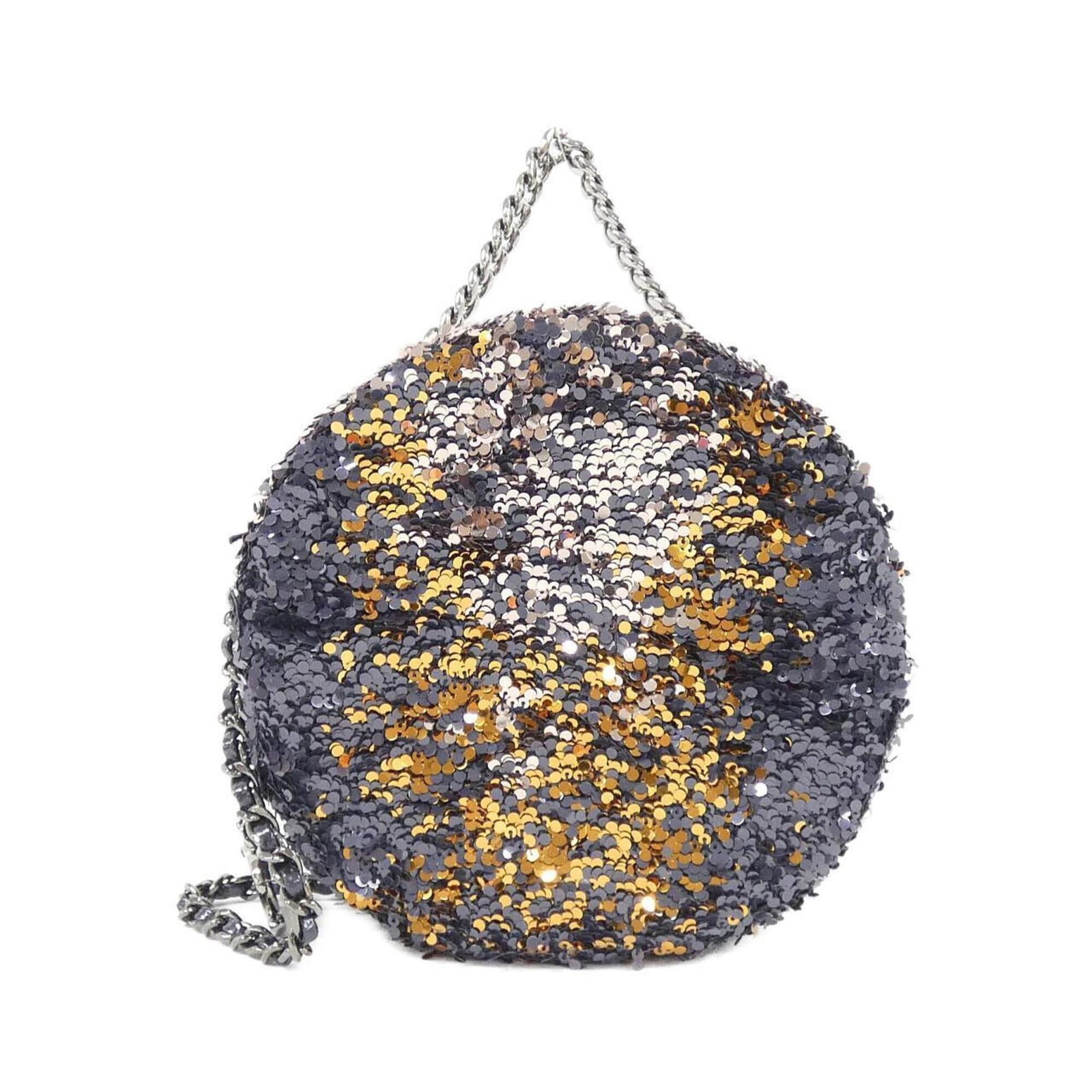 Spangles handbag Chanel: Spangles handbag Chanel Spangles handbag in navy, a compact and stylish accessory measuring 16cm x 16cm x 6cm. This Chanel MPN 57853 handbag features a unique Spangles material, adding a touch of