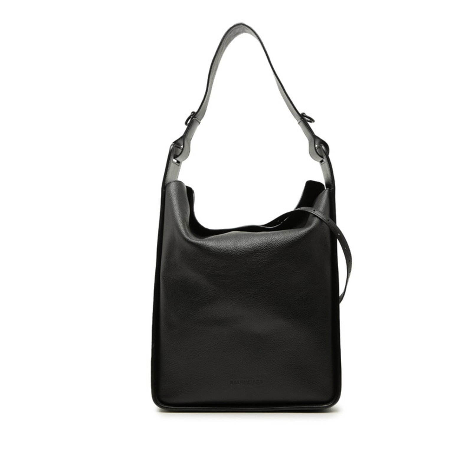 Balenciaga Shoulder Bag Tote Bag Leather: Balenciaga Shoulder Bag Tote Bag Leather Balenciaga's sleek shoulder bag features a timeless black leather design, measuring 38cm x 27cm x 14.5cm. The bag's classic silhouette and premium leather
