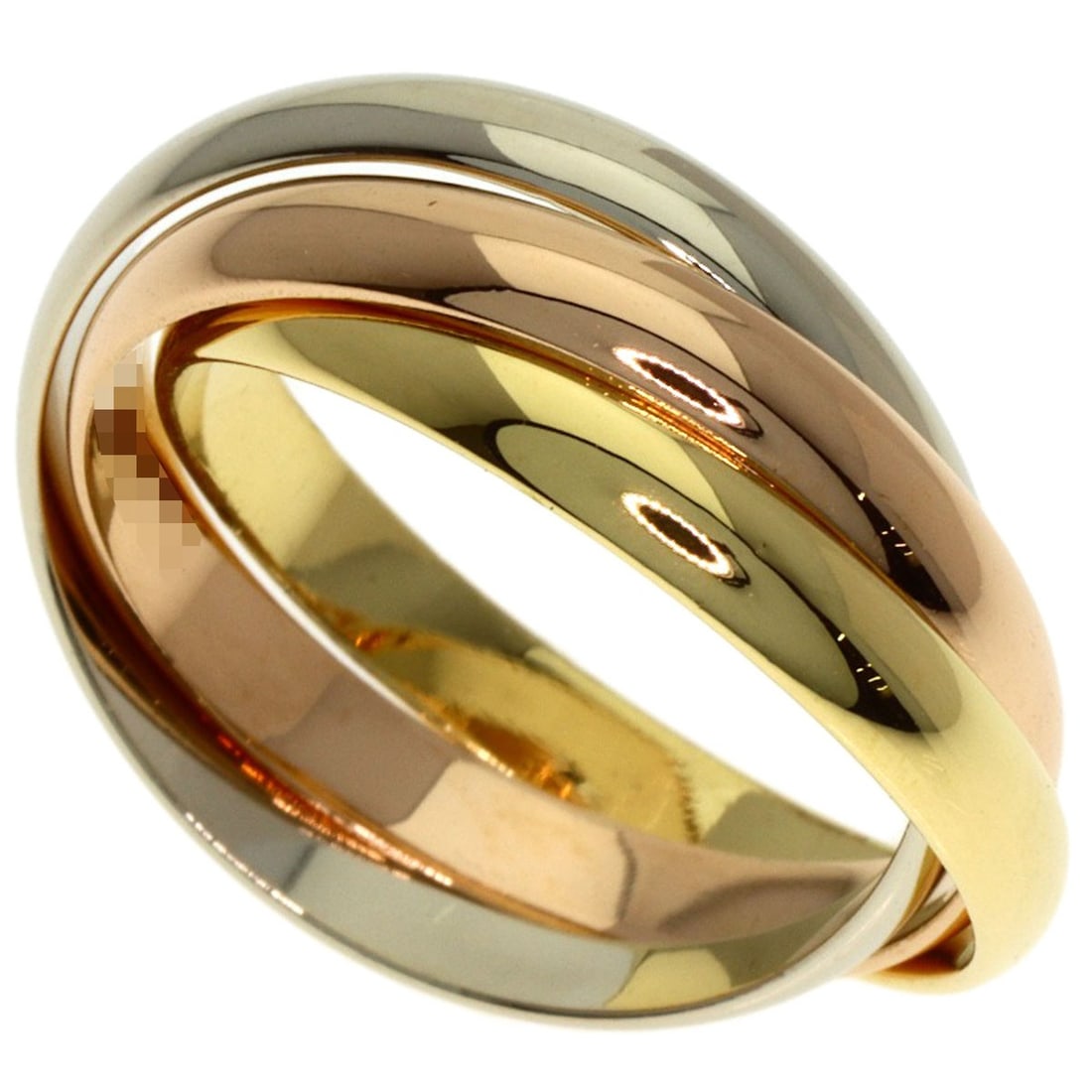 Cartier Trinity Sm 49 Ring K18 Yellow Gold K18 White Gold: Cartier Trinity Sm 49 Ring K18 Yellow Gold K18 White Gold Cartier's iconic Trinity design is showcased in this elegant 5(US) ring, crafted from 18k yellow and white gold. The K18 gold purity ensures