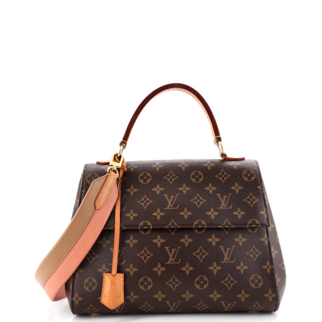 Canvas Cluny Louis Vuitton Monogram MM Top Handle Bag: Canvas Cluny Louis Vuitton Monogram MM Top Handle Bag Canvas Cluny Louis Vuitton Monogram MM Top Handle Bag in Brown, featuring a classic shoulder design with a signature top handle and iconic