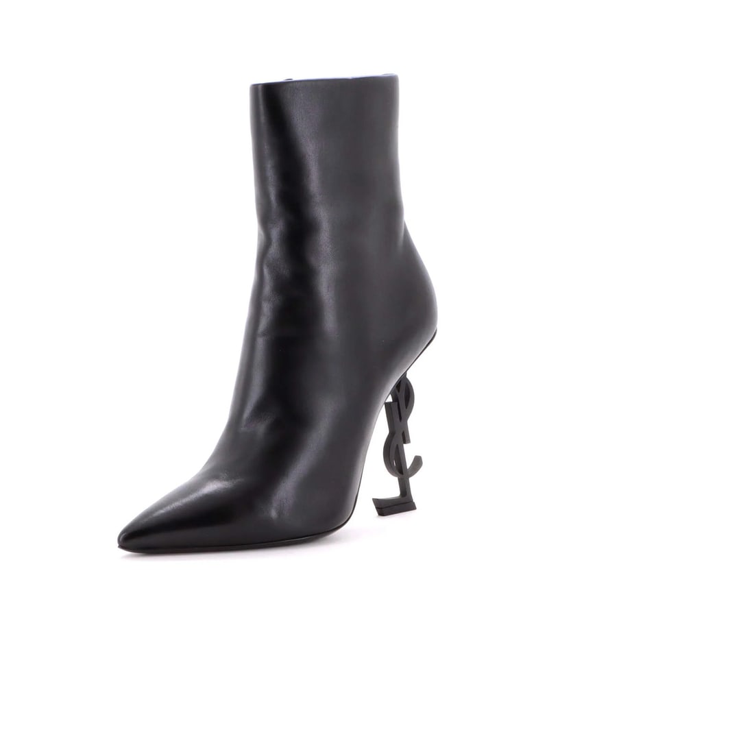 Laurent Saint Women's Ankle Boots Opyum Leather: Laurent Saint Women's Ankle Boots Opyum Leather Black leather Saint Laurent Us Women's Opyum Ankle Boots with minor scuffs and marks, available in US size 9.5 and IT size 39.5. The boots feature a