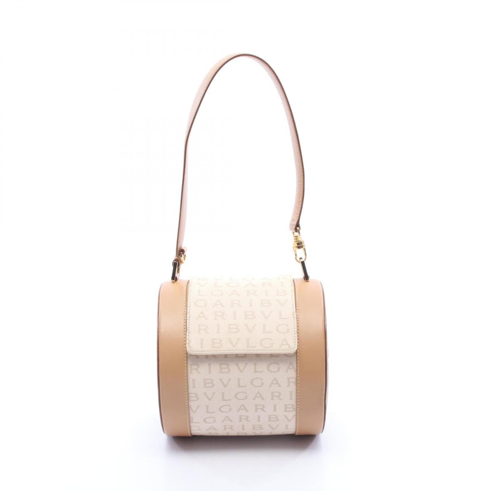 Canvas Leather Handbag Bvlgari: Canvas Leather Handbag Bvlgari Canvas Leather Bvlgari Handbag: A stylish and versatile accessory, this beige canvas leather handbag features a sleek design and premium materials. With its compact