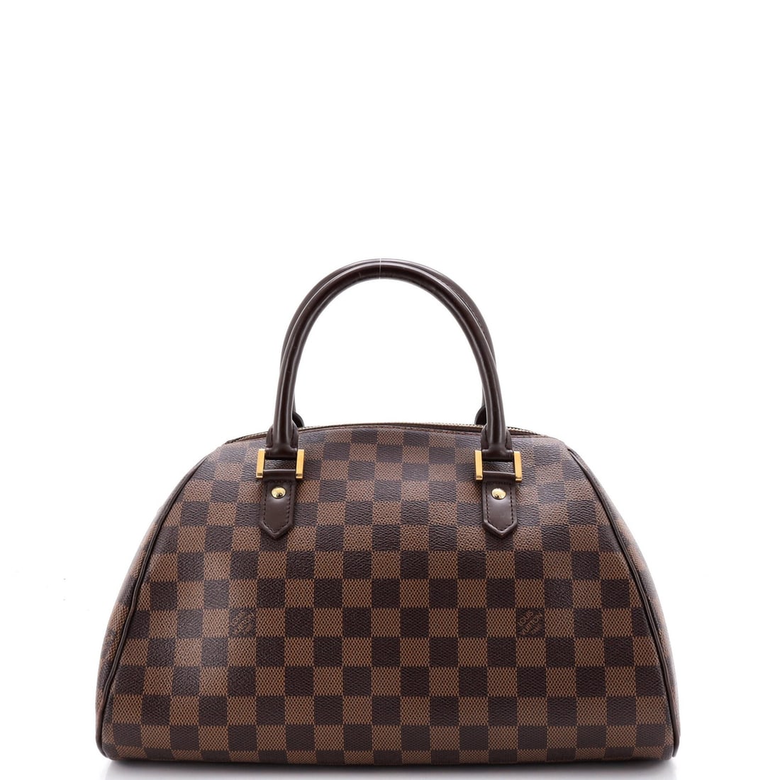 Louis Vuitton Handbag Damier MM: Louis Vuitton Handbag Damier MM The Louis Vuitton Handbag Damier MM boasts a timeless design with a rich, brown canvas exterior and striking red interior. With its classic bowler style and gold hardwa