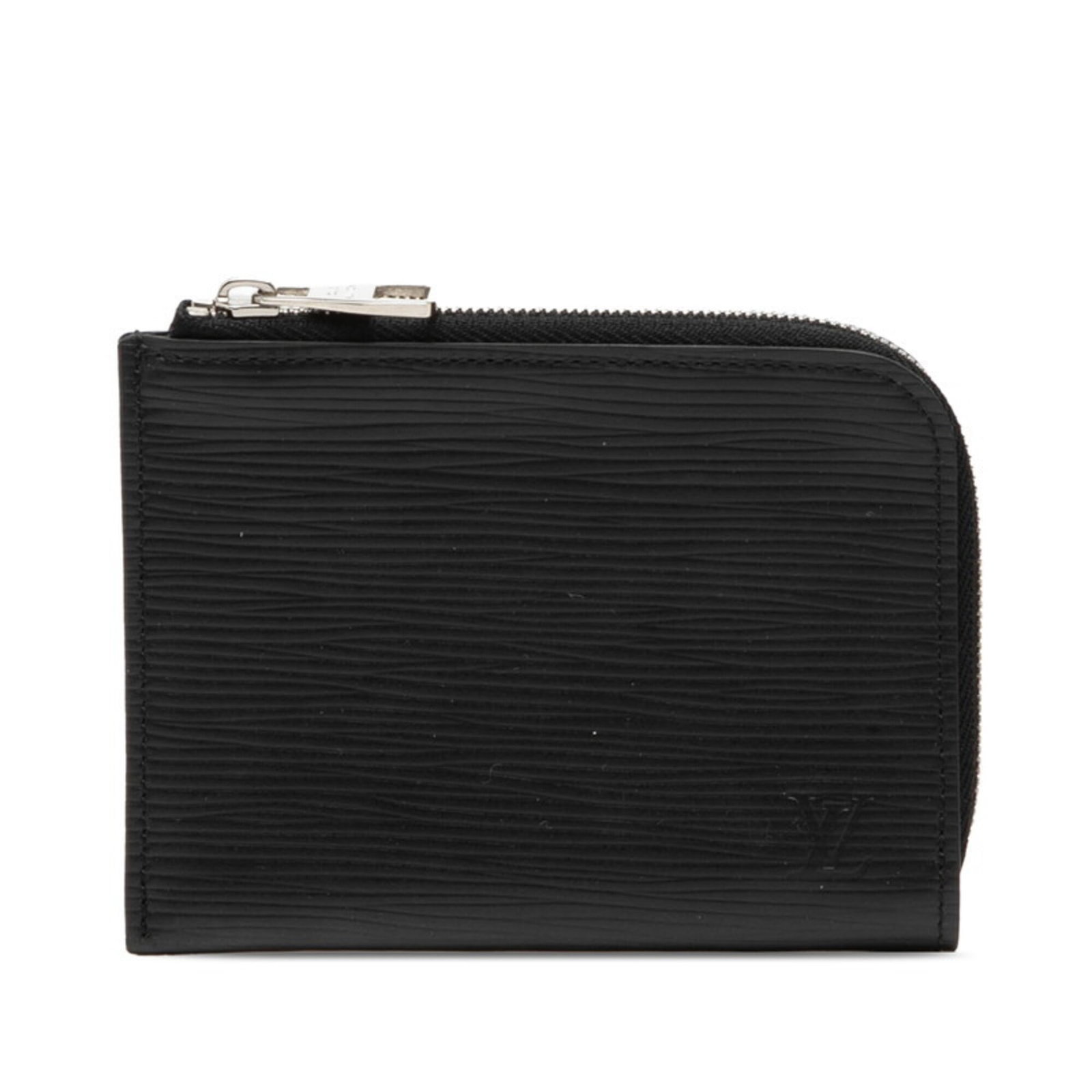 Louis Vuitton Purse Coin Case Leather: Louis Vuitton Purse Coin Case Leather Black Louis Vuitton Epi leather coin case with a zipper closure, measuring 9cm x 12cm x 1cm. This compact leather wallet is a stylish accessory for everyday use. 