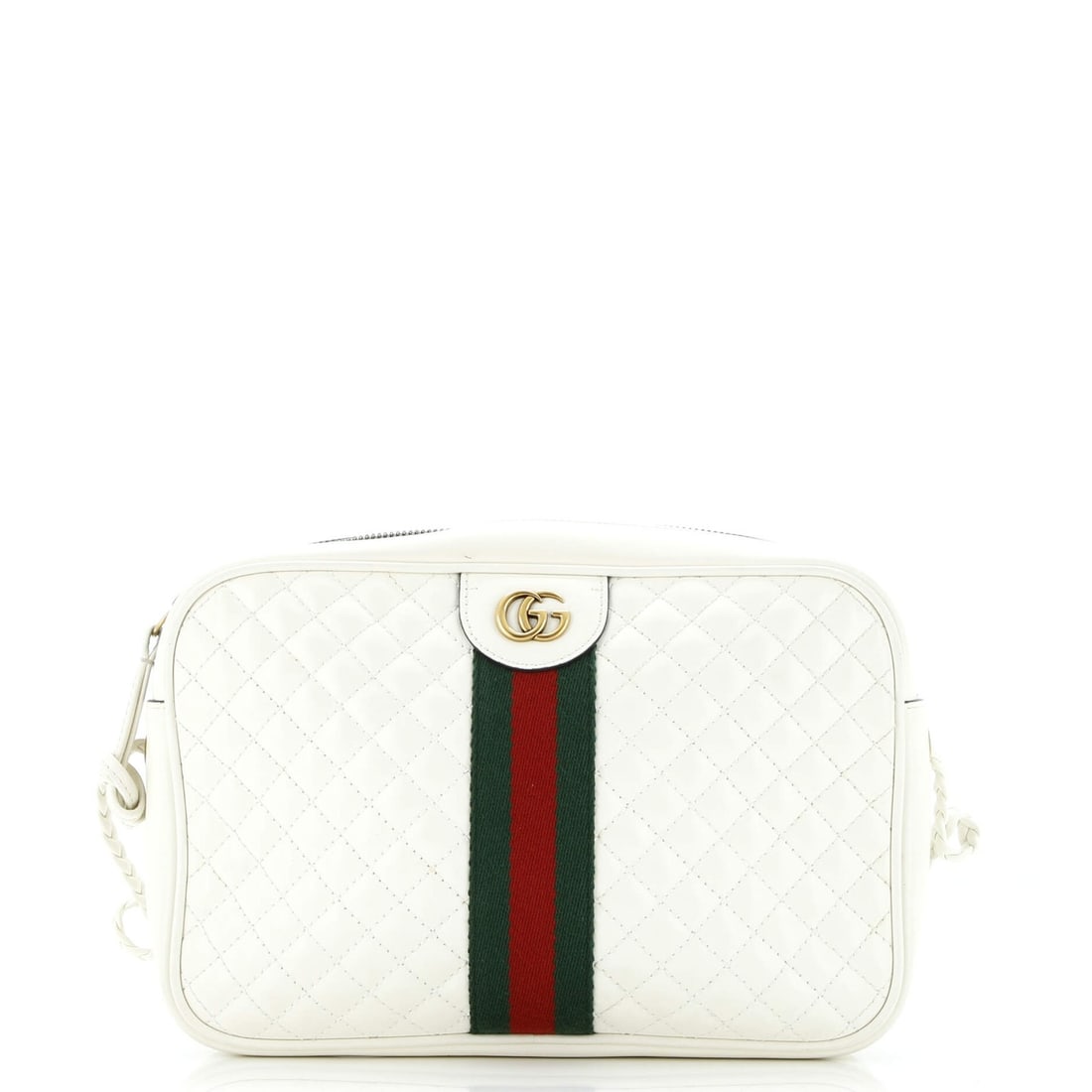 Small Quilted Leather Camera Bag Gucci: Small Quilted Leather Camera Bag Gucci Small Quilted Leather Camera Bag Gucci features a neutral exterior with a quilted design, and a small size with a strap drop of 23". The bag's exterior shows