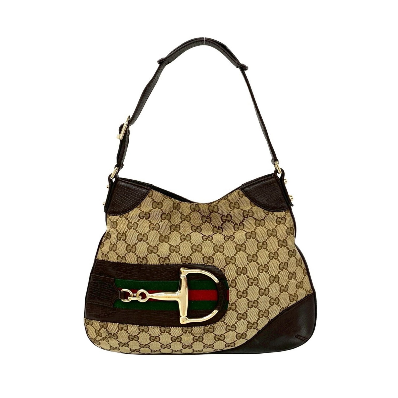 Canvas Leather Bag Shoulder Gucci: Canvas Leather Bag Shoulder Gucci Canvas Leather Bag Shoulder Gucci - A stylish shoulder bag with a canvas and leather combination, available in brown, green, and red colors. Measuring 25cm x 35cm x