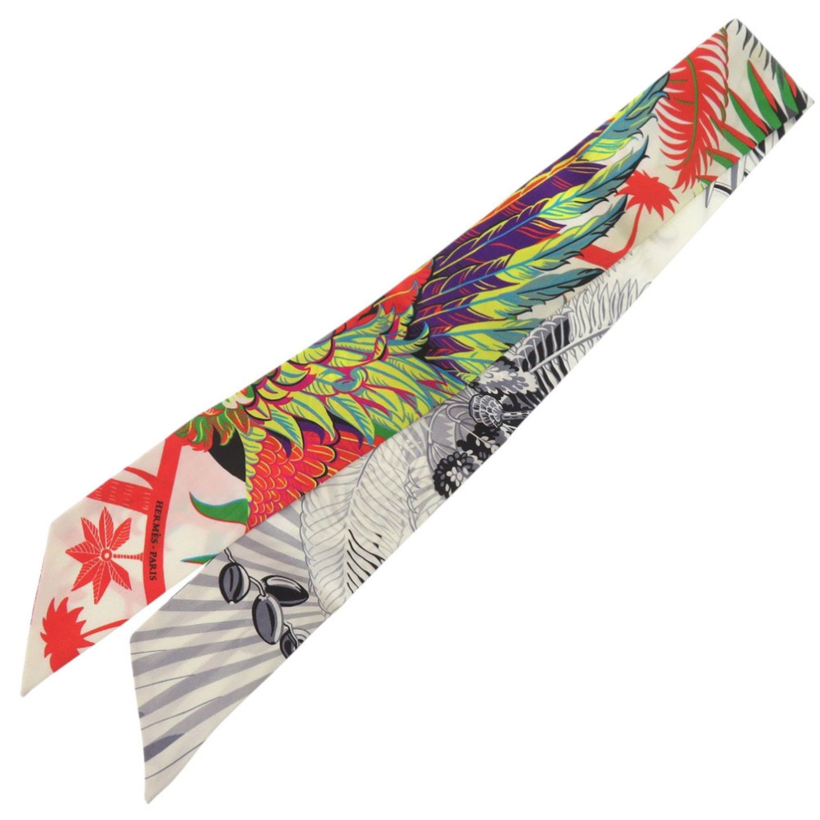 Silk Hermes Scarf: Silk Hermes Scarf Silk from France, this 85cm x 33.46'' multi-color scarf is made from high-quality silk material. Noted for its vibrant colors, this scarf is a stylish accessory for women. Made in Fr