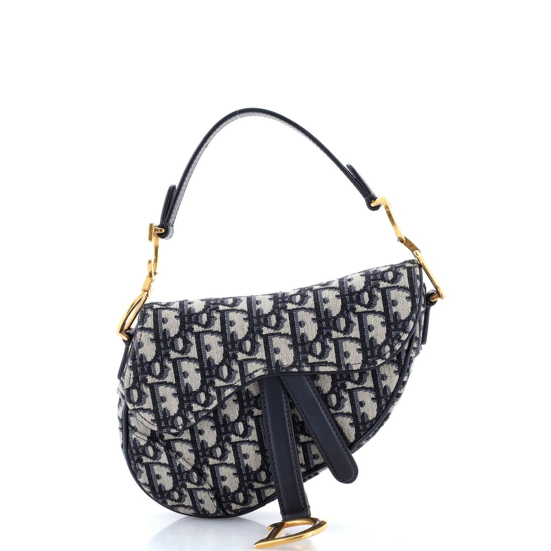 Canvas Oblique Christian Dior Saddle Mini: Canvas Oblique Christian Dior Saddle Mini Canvas Oblique Christian Dior Saddle Mini - A stylish and compact shoulder bag with a signature blue canvas exterior, featuring a classic oblique design and