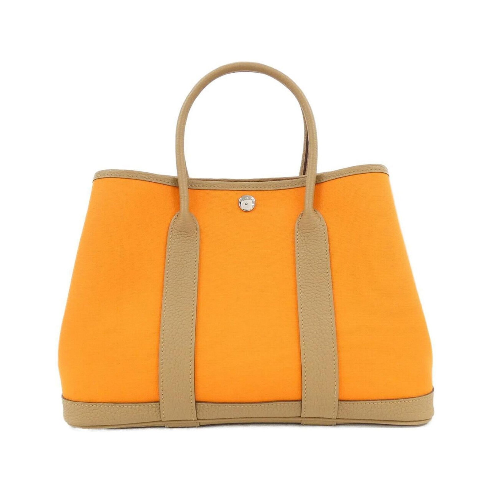Hermes Handbag Leather Toile Negonda Officier: Hermes Handbag Leather Toile Negonda Officier Toile Negonda Officier handbag from Hermes, featuring biscuit and orange Negonda leather, with a unique and distinctive design. This 21cm x 30cm x 14cm