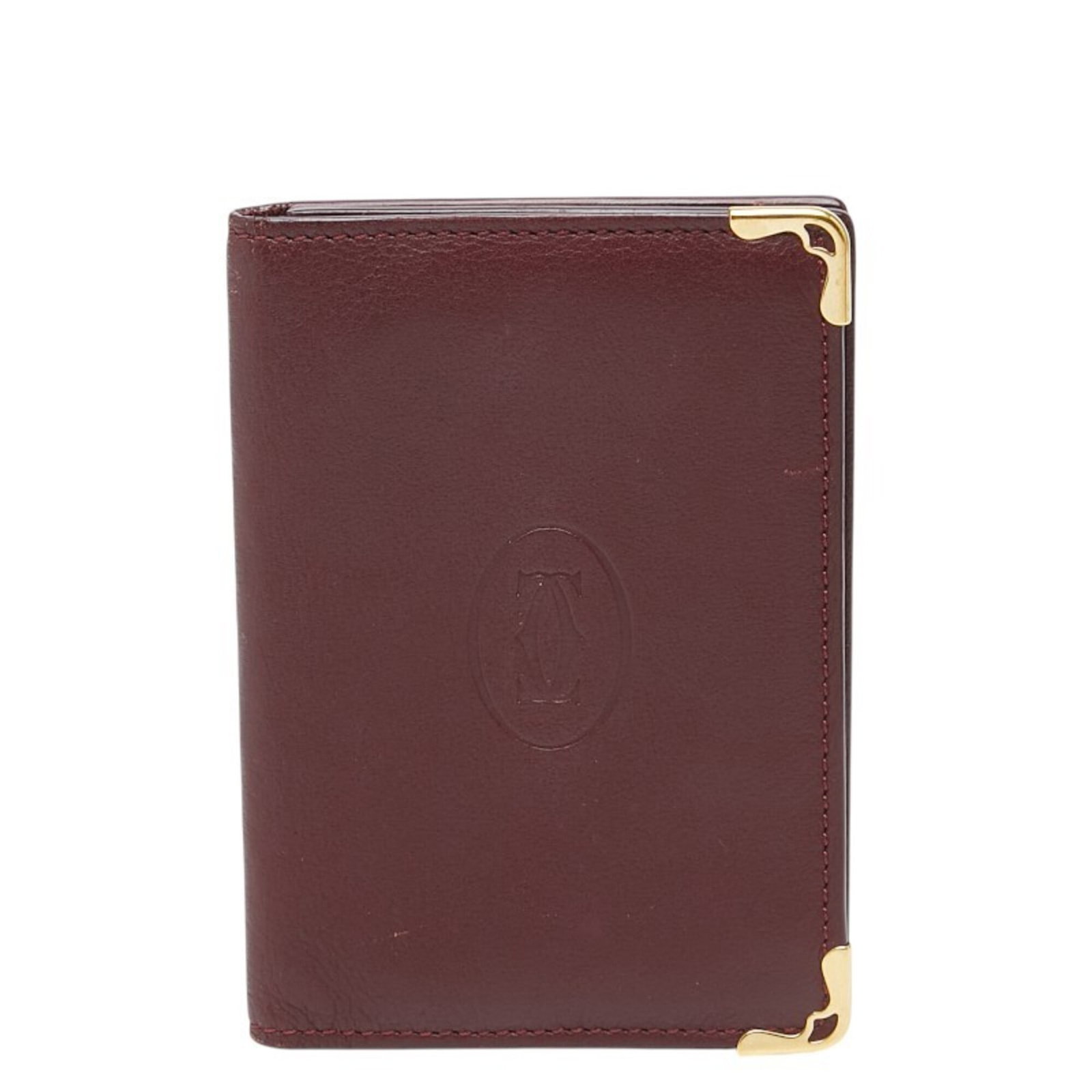 Case Card Leather Cartier: Case Card Leather Cartier Bordeaux, Wine red leather Case Card Cartier is a stylish accessory. Measuring 11cm x 7.5cm x 1cm, it features a sleek design and premium leather material. Item Specifics: