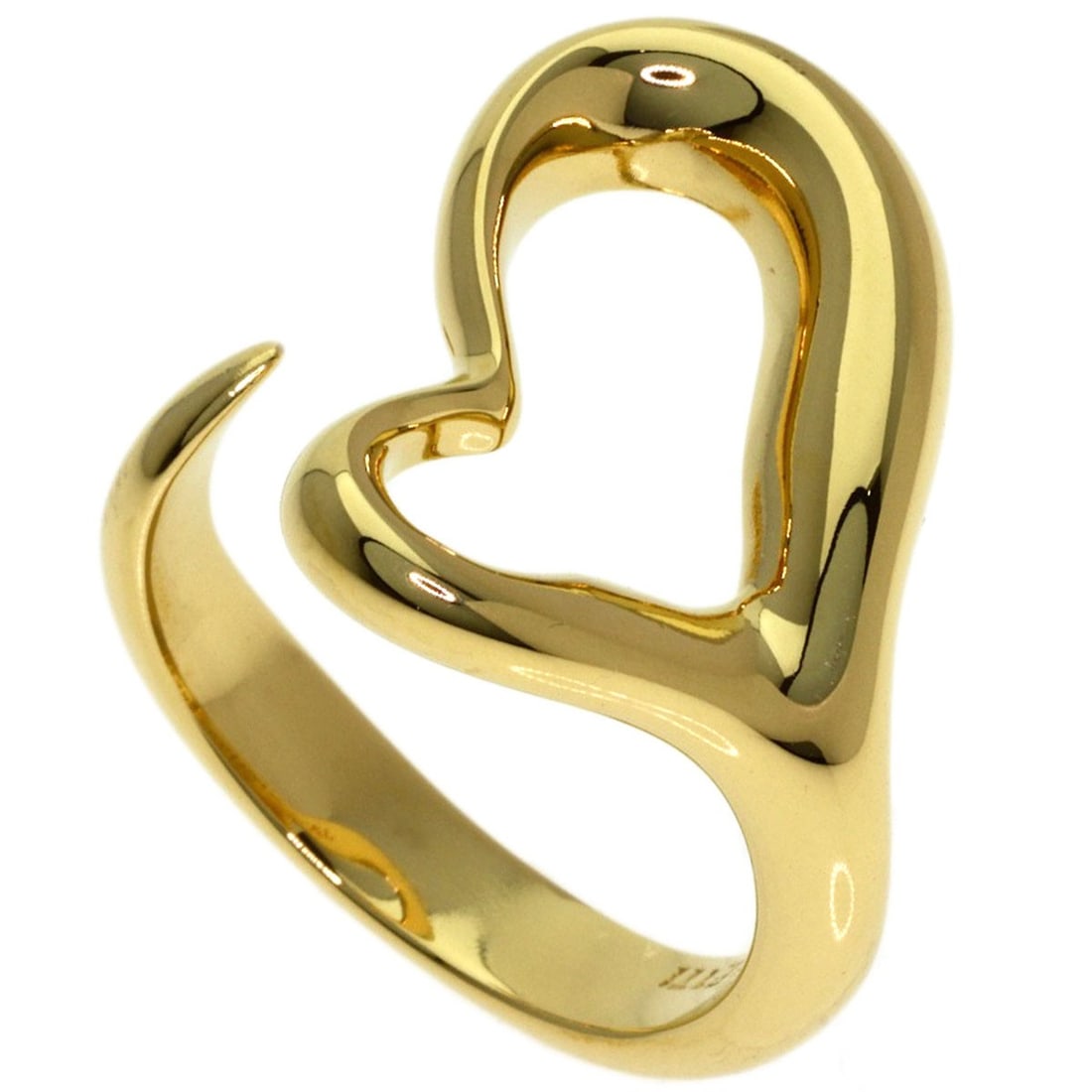 Open Heart Ring Tiffany&Co K18 Yellow Gold: Open Heart Ring Tiffany&Co K18 Yellow Gold K18 Yellow Gold Open Heart Ring from Tiffany&Co. Features a bold, open heart design set in 18k yellow gold, showcasing the brand's signature craftsmanship.