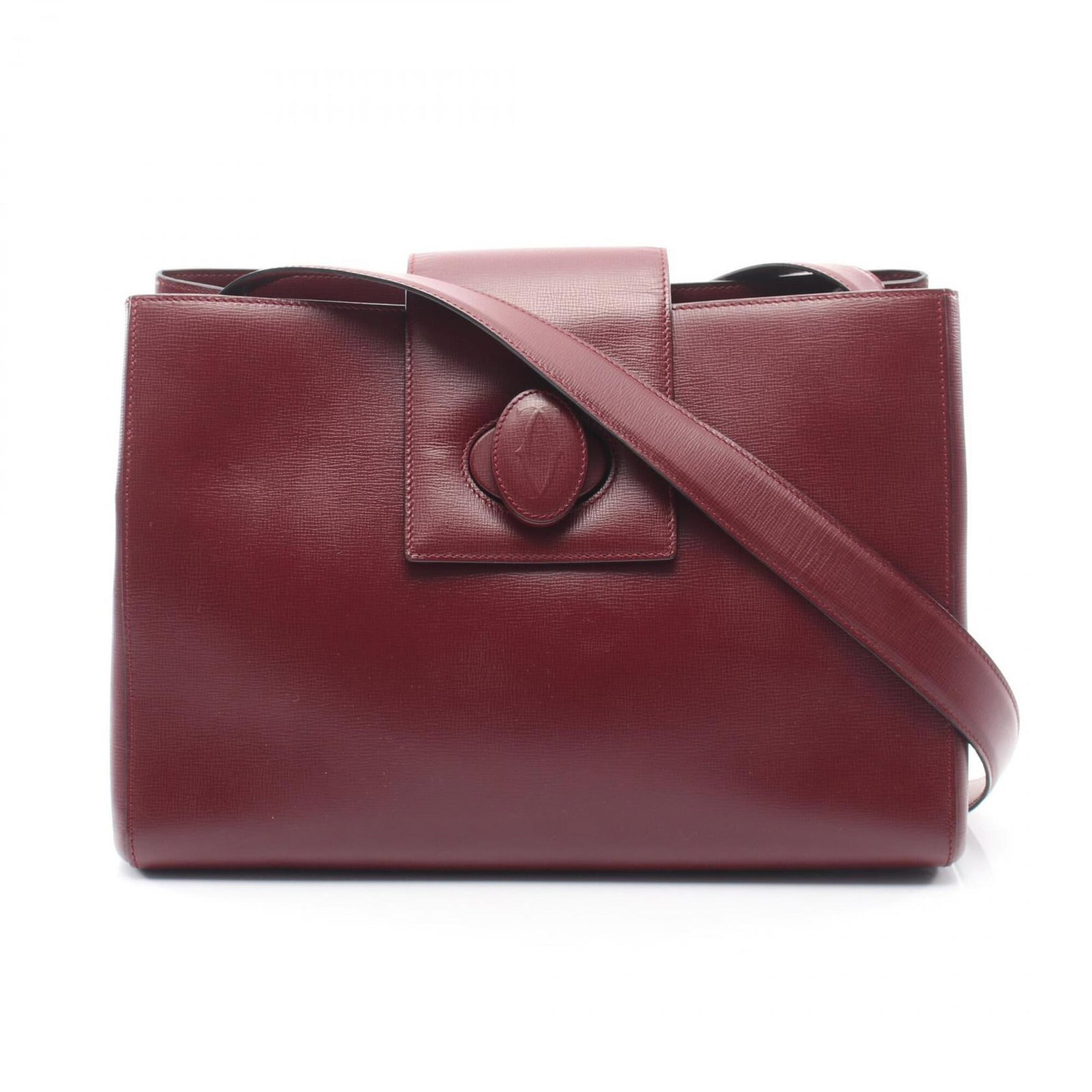 Cartier Handbag Shoulder Bag Leather: Cartier Handbag Shoulder Bag Leather Cartier Handbag Shoulder Bag Leather is a Bordeaux-colored, leather shoulder bag with a size of 21.5cm x 30.5cm x 12.5cm. This bag features high-quality leather