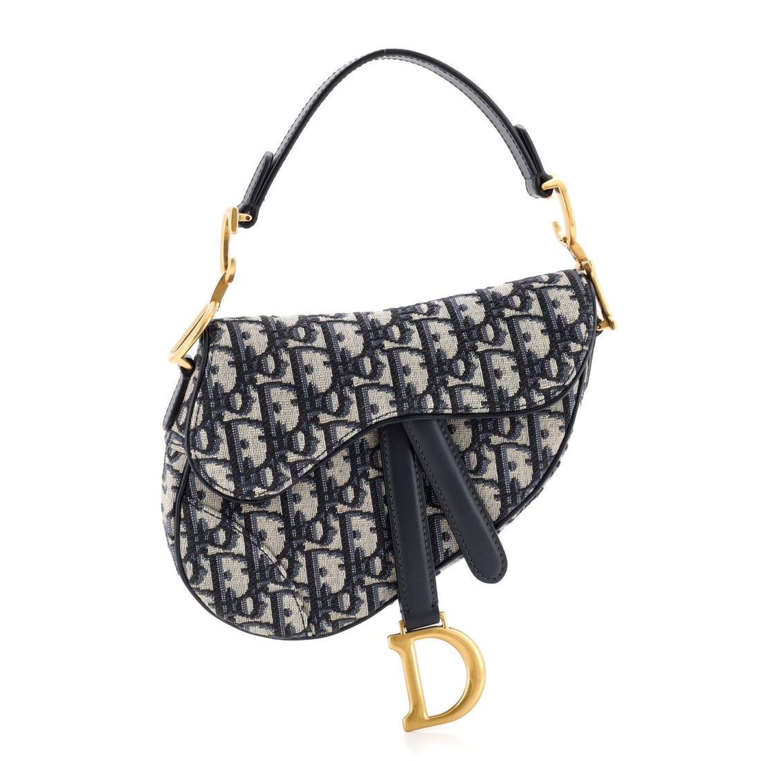 Canvas Oblique Christian Dior Saddle Mini: Canvas Oblique Christian Dior Saddle Mini Canvas Oblique Christian Dior Saddle Mini - A stylish and compact shoulder bag with a signature blue canvas exterior, featuring a classic oblique design and