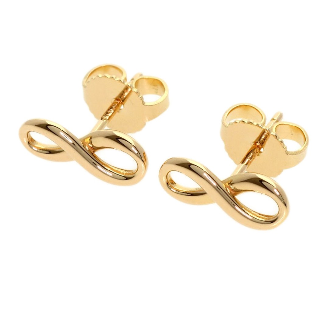 K18 Pink Gold Tiffany&Co Infinity Earring: K18 Pink Gold Tiffany&Co Infinity Earring K18 Pink Gold Tiffany&Co Infinity Earring is a stunning piece featuring K18 pink gold metal with a gold exterior. This elegant earring boasts an open closure