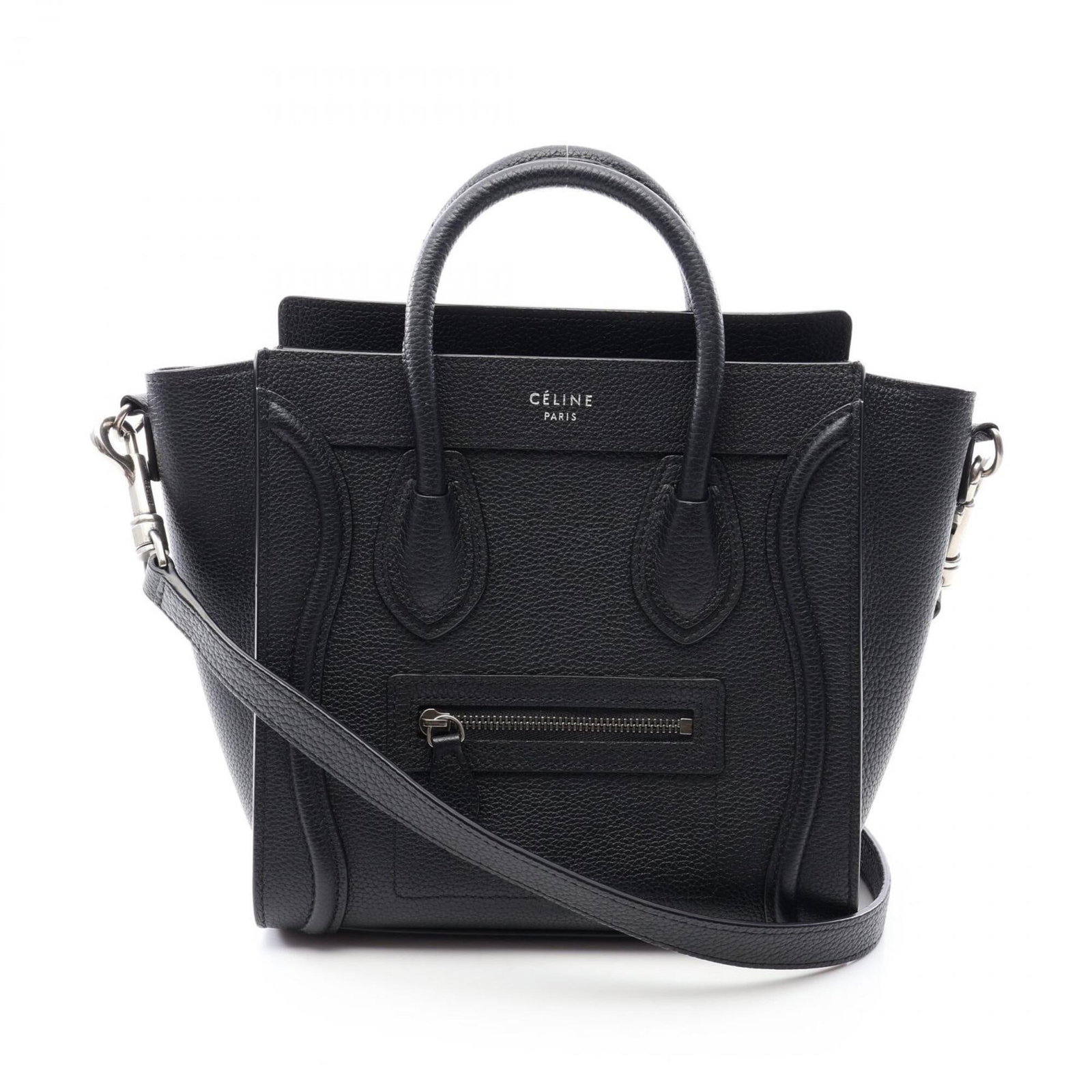 Celine Handbag Leather: Celine Handbag Leather Black Celine Handbag Leather: A sleek and sophisticated black leather handbag with a compact 20cm x 20cm x 9cm size, perfect for everyday carry. Made from high-quality leather,