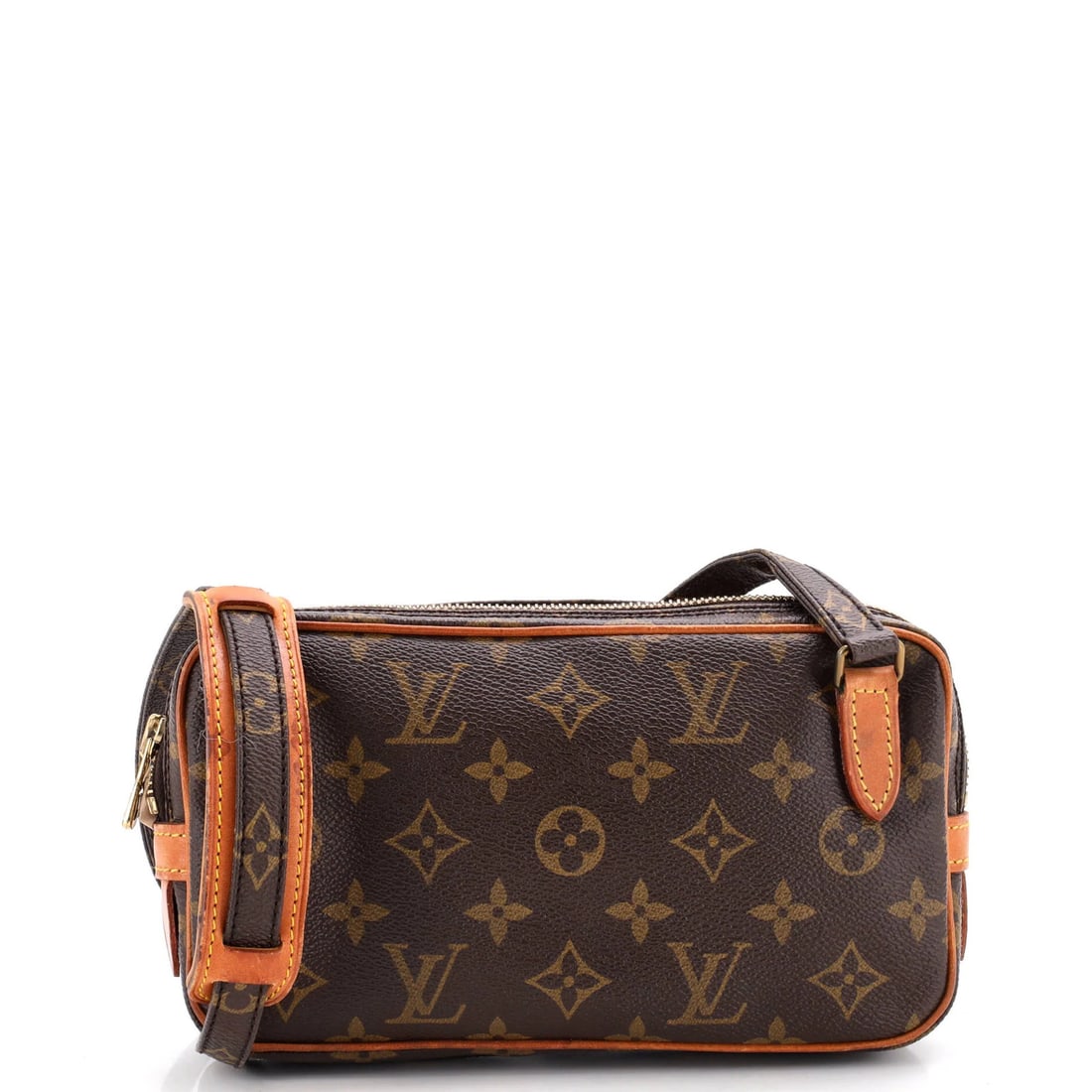 Canvas Monogram Bag Louis Vuitton Pochette Marly: Canvas Monogram Bag Louis Vuitton Pochette Marly Canvas Monogram Bag Louis Vuitton Pochette Marly - A classic cross body bag with a timeless design, featuring a brown canvas exterior with gold hardwar