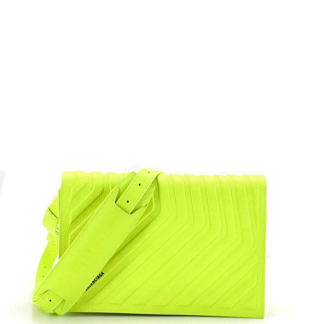 Strap Embossed Leather Hybrid Car Wallet with Balenciaga: Strap Embossed Leather Hybrid Car Wallet with Balenciaga Strap Embossed Leather Hybrid Car Wallet with Balenciaga exterior, featuring a green leather exterior with minor corner wear and scuffs. The