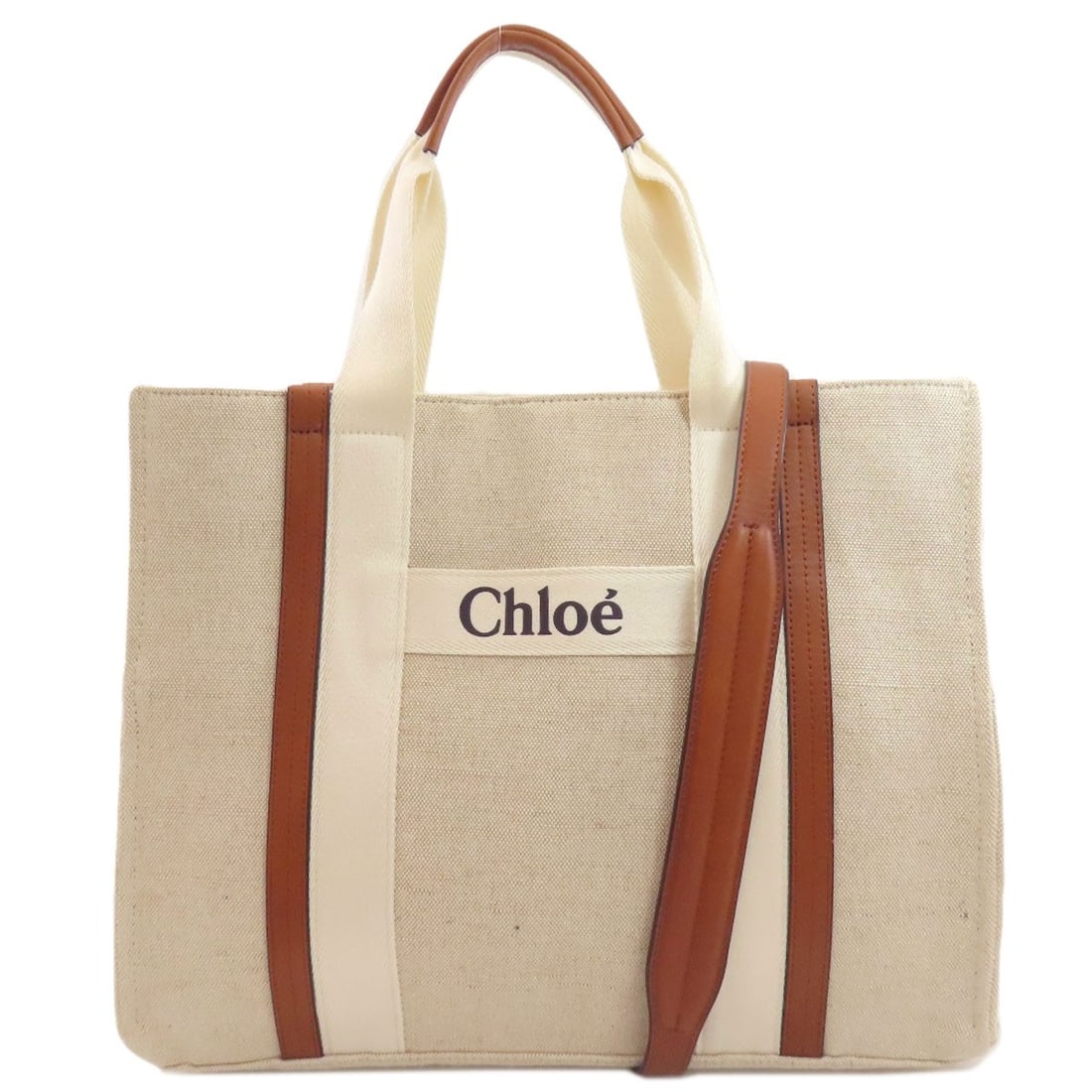 Chloe Mother'S Bag 2Way Tote Bag Canvas: Chloe Mother'S Bag 2Way Tote Bag Canvas Beige canvas tote bag from CHLOE, featuring a classic 2Way design. This versatile bag is made from high-quality canvas and boasts a timeless beige exterior colo