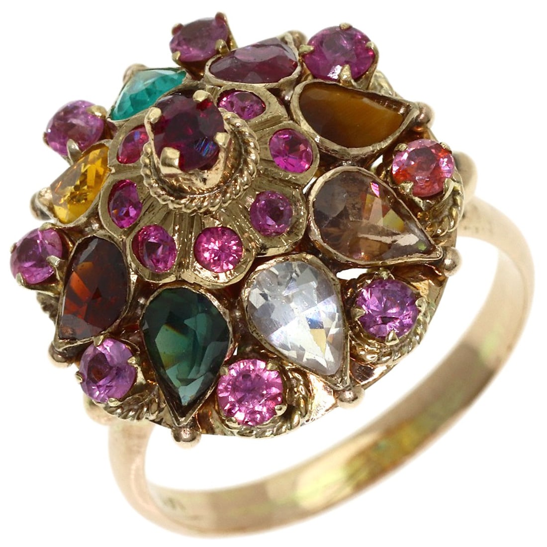 Multi-Colored Stone Ring 14K 4.7G - 2