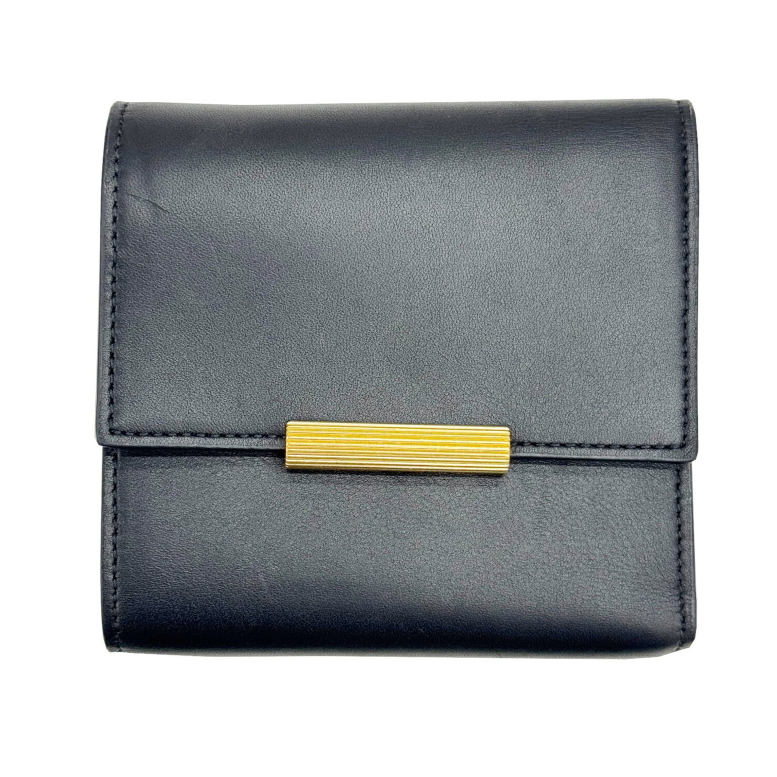 Bottega Veneta Wallet (Tri-Fold): Bottega Veneta Wallet (Tri-Fold) Black tri-fold wallet from Bottega Veneta, measuring 10cm x 11cm. This sleek and classic design makes it a versatile accessory for everyday use. Its simple yet