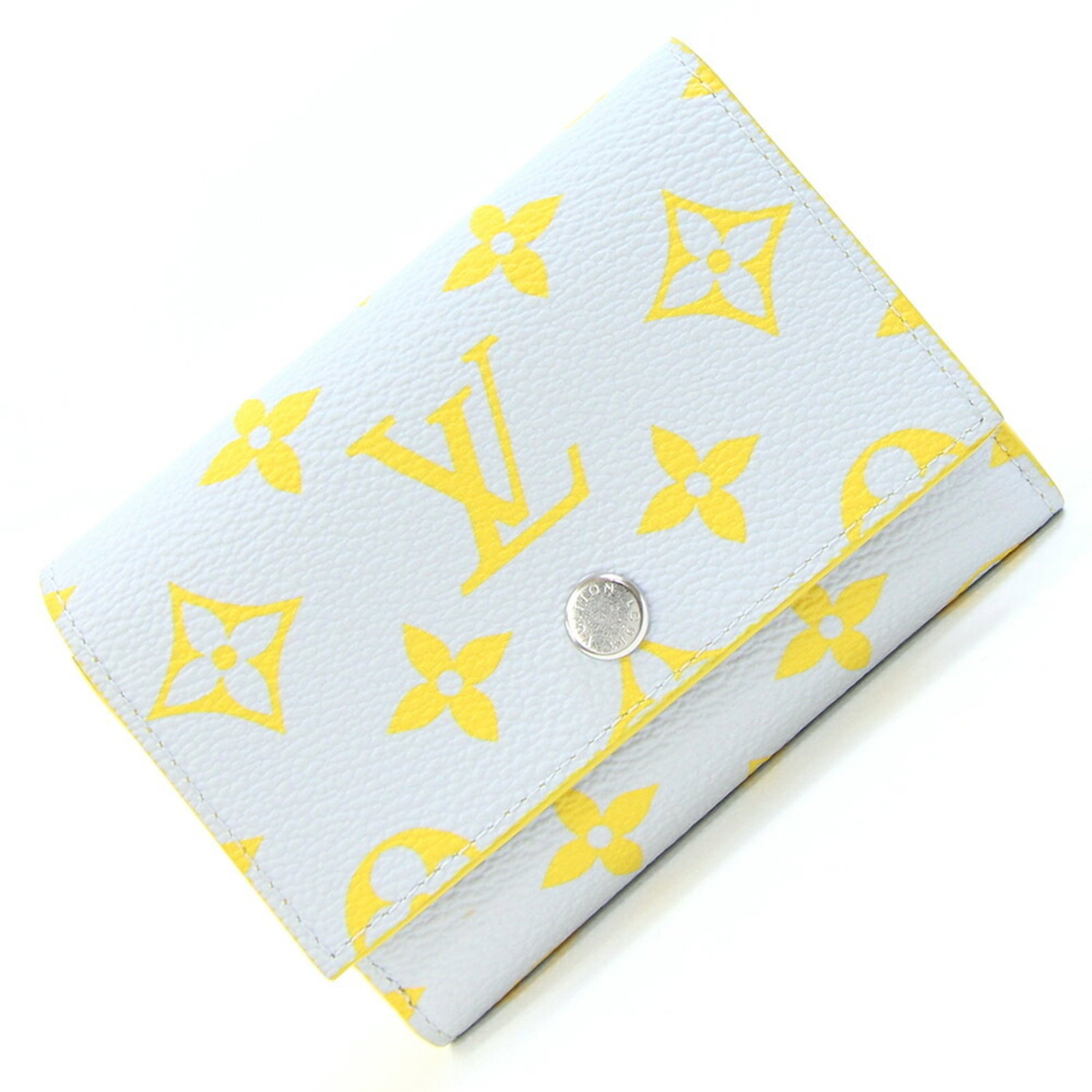 Canvas Monogram Wallet Vuitton Louis Tri-Fold: Canvas Monogram Wallet Vuitton Louis Tri-Fold Canvas Monogram Wallet Vuitton Louis Tri-Fold is a high-quality tri-fold wallet made from canvas material with a distinctive light gray and yellow