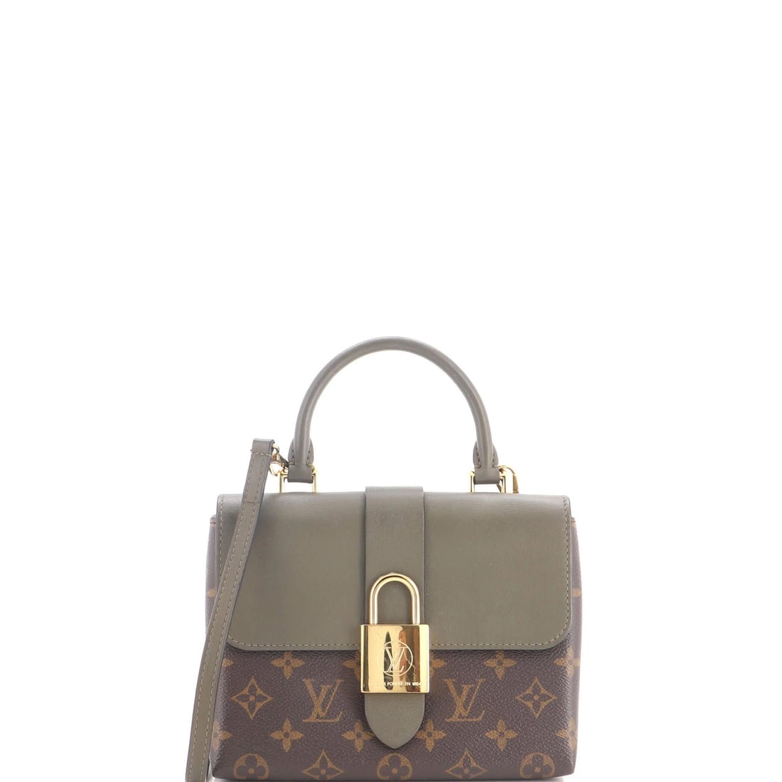 Handbag Canvas Leather Monogram Locky Louis Vuitton: Handbag Canvas Leather Monogram Locky Louis Vuitton Canvas Leather Monogram Locky Louis Vuitton Handbag in Green with Brown and Gold Accents. This Locky handbag features a unique combination of