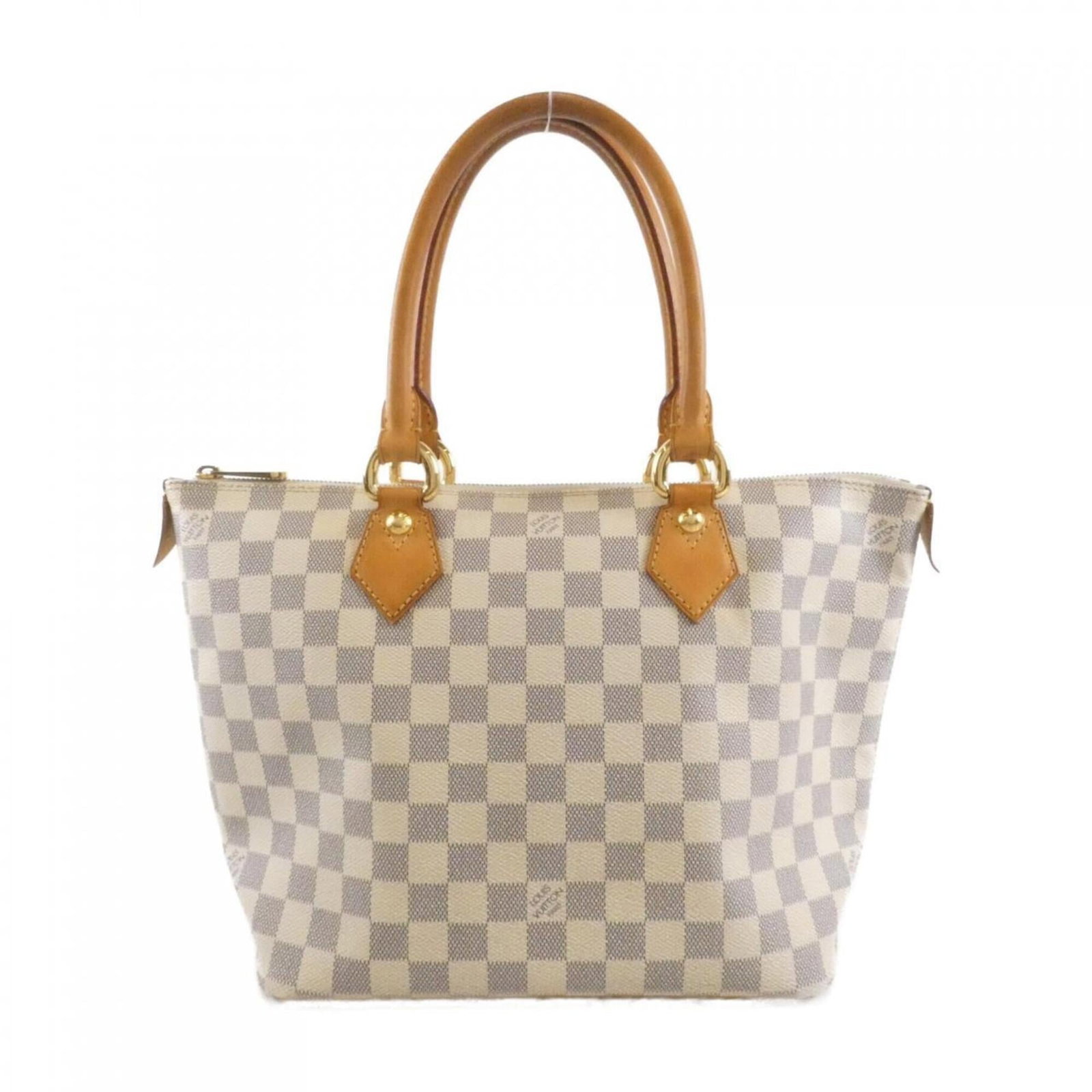 Vuitton Louis Handbag Damier: Vuitton Louis Handbag Damier Damier Azur, a classic pattern of interlocking "M" shapes, adorns this iconic Louis Vuitton Louis Handbag. Measuring 23cm x 26cm x 15cm, the bag's sleek design and