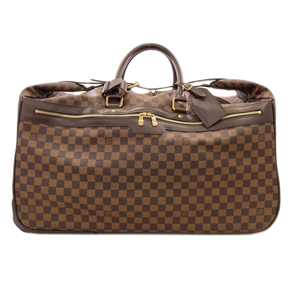 Damier Canvas Carry Bag Louis Vuitton N23203 Eol 60 Boston Bag: Damier Canvas Carry Bag Louis Vuitton N23203 Eol 60 Boston Bag Damier canvas exterior adds a touch of classic style to this iconic Louis Vuitton Boston bag, featuring a timeless brown color and