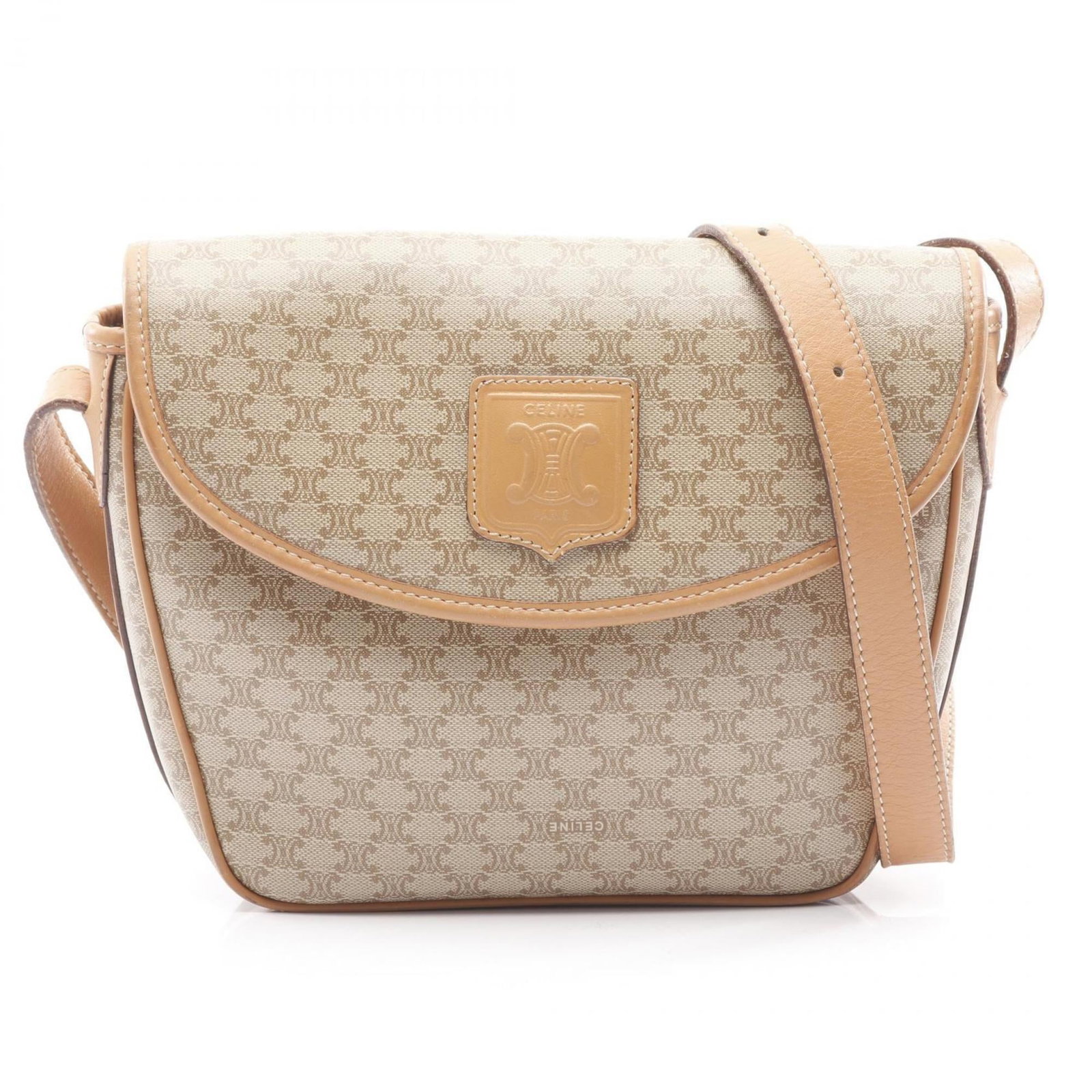 Canvas Coated Celine Bag Shoulder: Canvas Coated Celine Bag Shoulder This Celine bag features a coated canvas material and a classic shoulder design. The beige and brown color options provide a versatile and timeless look. Measuring
