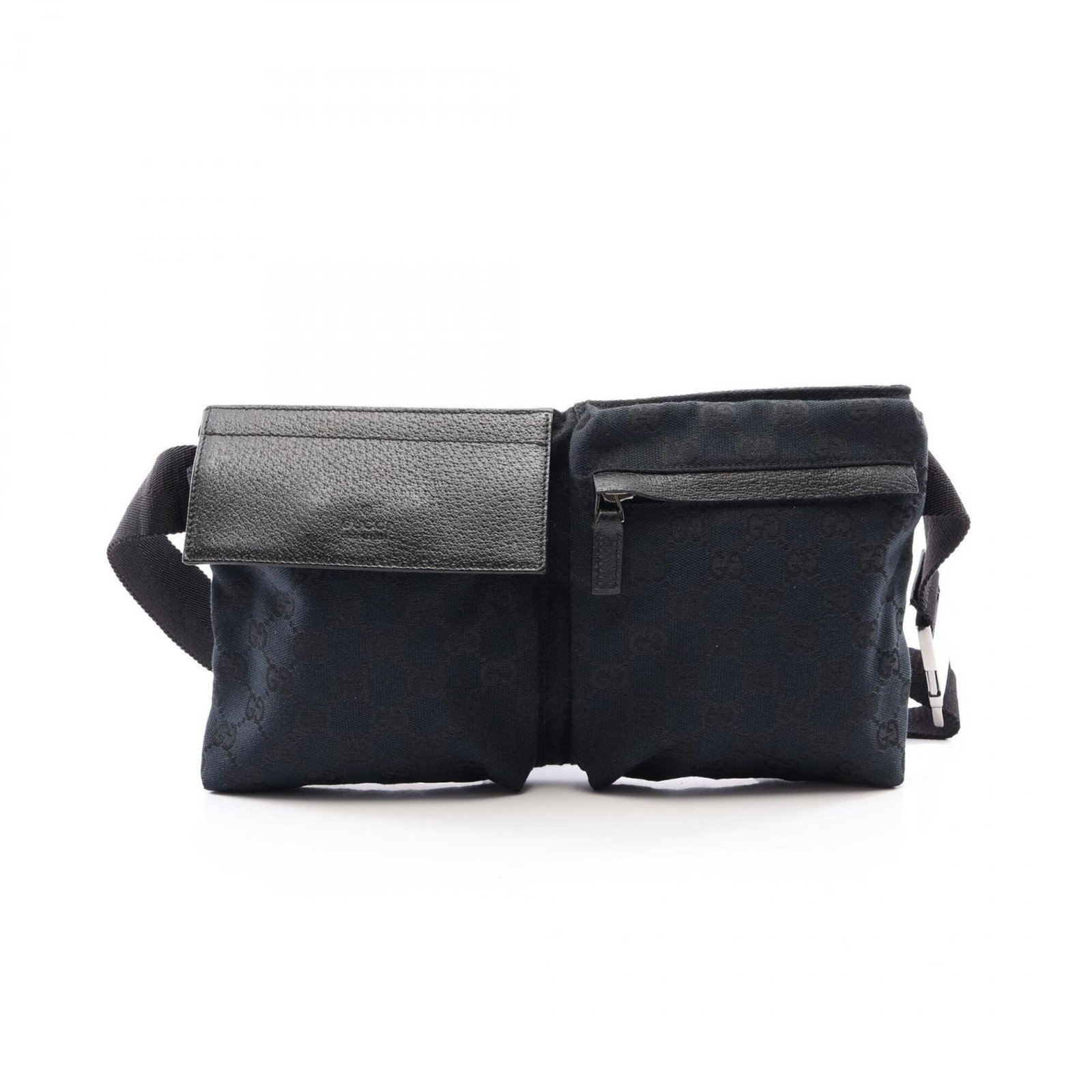 Canvas Leather Handbag Fanny Pack: Canvas Leather Handbag Fanny Pack Canvas Leather Handbag Fanny Pack in Black. This stylish fanny pack features a canvas and leather combination, with a sleek black design. Measuring 16cm x 29cm x 2.5c