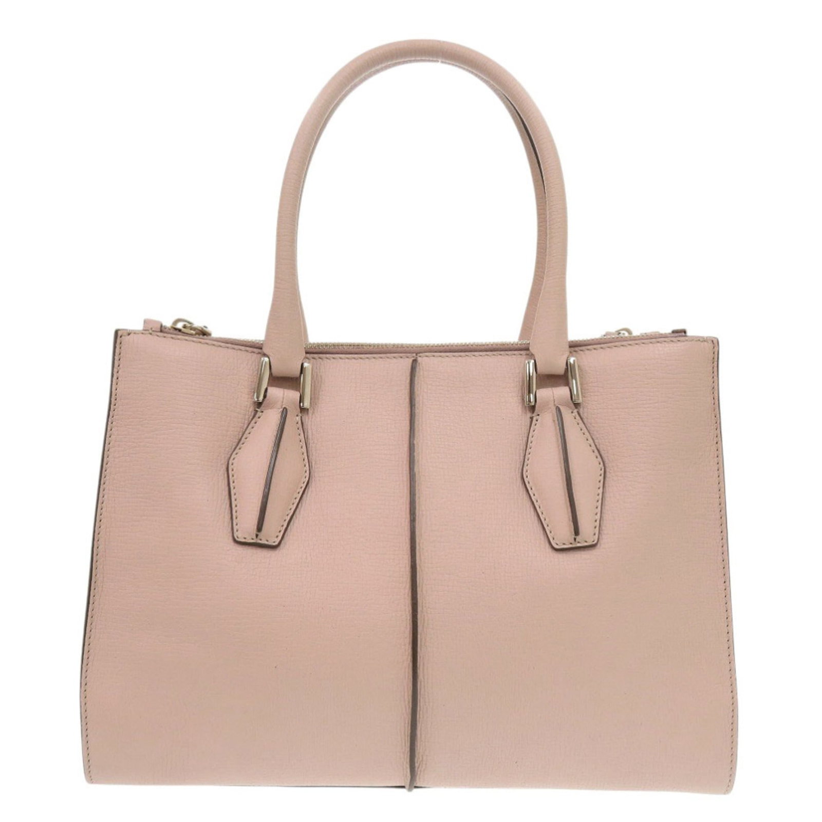 Tod'S Handbag Tote Bag Leather: Tod'S Handbag Tote Bag Leather Tod's iconic leather tote bag, crafted in Italy, boasts a striking pink hue and elegant gold hardware. Measuring 23.5cm x 33cm x 12cm, this stylish accessory is
