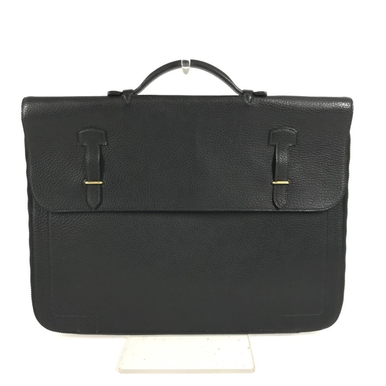 Leather Handbag Hermes Tote: Leather Handbag Hermes Tote Black leather Hermes tote bag with a classic design, measuring 28cm x 37.5cm. This vintage tote bag features high-quality leather construction and a timeless style that exu