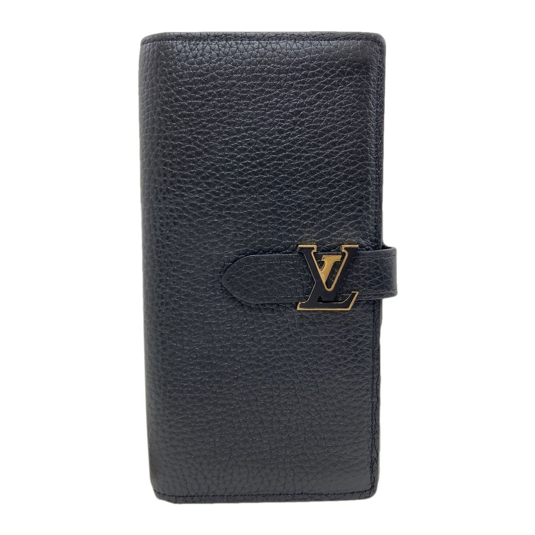 Louis Vuitton M81330 Vertical Wallet Long Wallet (With Coin Pocket): Louis Vuitton M81330 Vertical Wallet Long Wallet (With Coin Pocket) Black Taurillon ClemenceLeather Louis Vuitton M81330 Vertical Wallet features a long design with a coin pocket, showcasing the