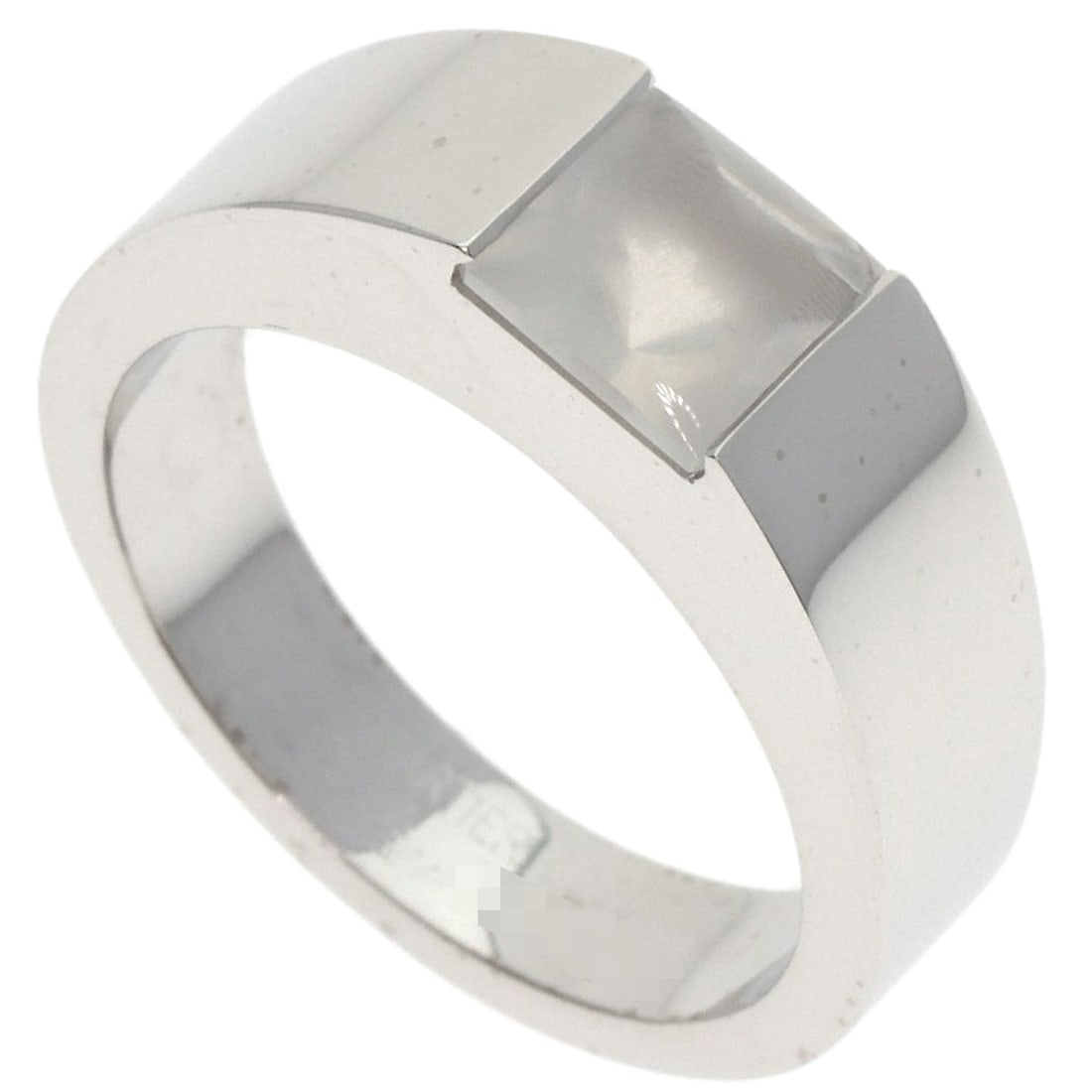 Cartier Tank Moonstone #51 Ring K18 White Gold: Cartier Tank Moonstone #51 Ring K18 White Gold Cartier Tank Moonstone #51 Ring K18 White Gold features a striking silver metal exterior and a main stone of moonstone, set in K18 white gold. This elega