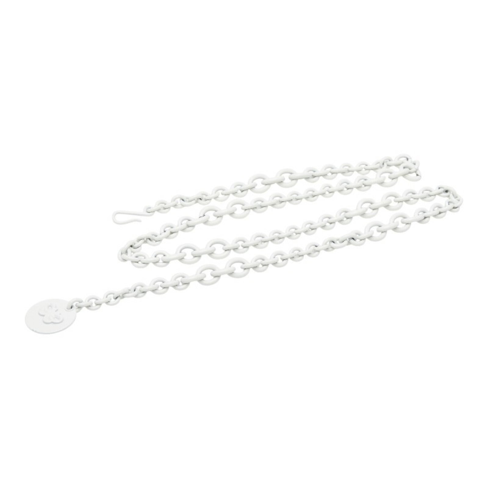 Chain Belt By Bottega: Chain Belt By Bottega Chain belt by Bottega Veneta in light gray, featuring a metal strap with a length of 106cm. This chain belt is a notable design element from the brand's collection. Its sleek, mo