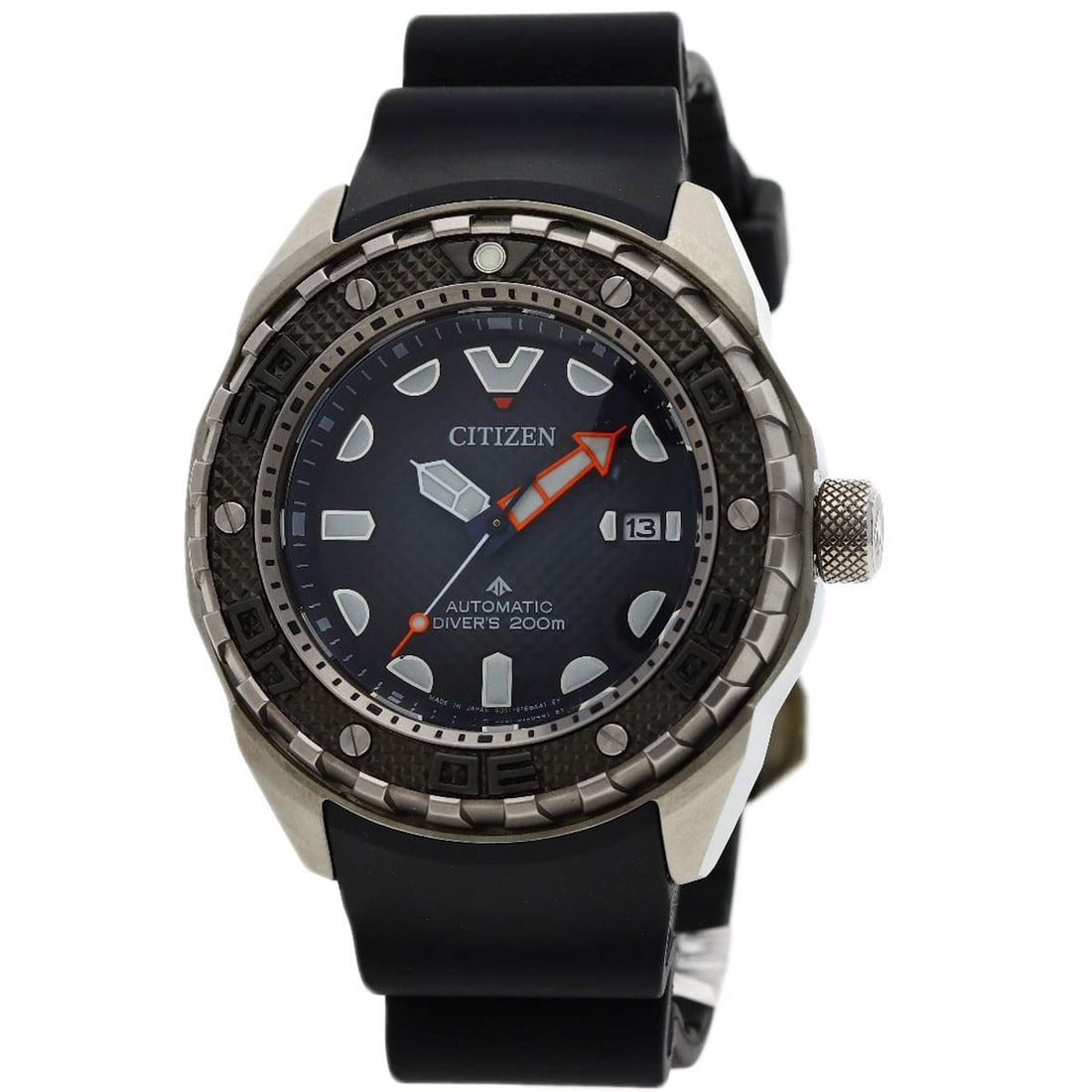 Mechanical Diver Watches Nb6004-08E Titanium Rubber: Mechanical Diver Watches Nb6004-08E Titanium Rubber Titanium case with silver bezel and black dial, featuring a mechanical automatic movement, makes for a sleek and functional timepiece. Water-resista