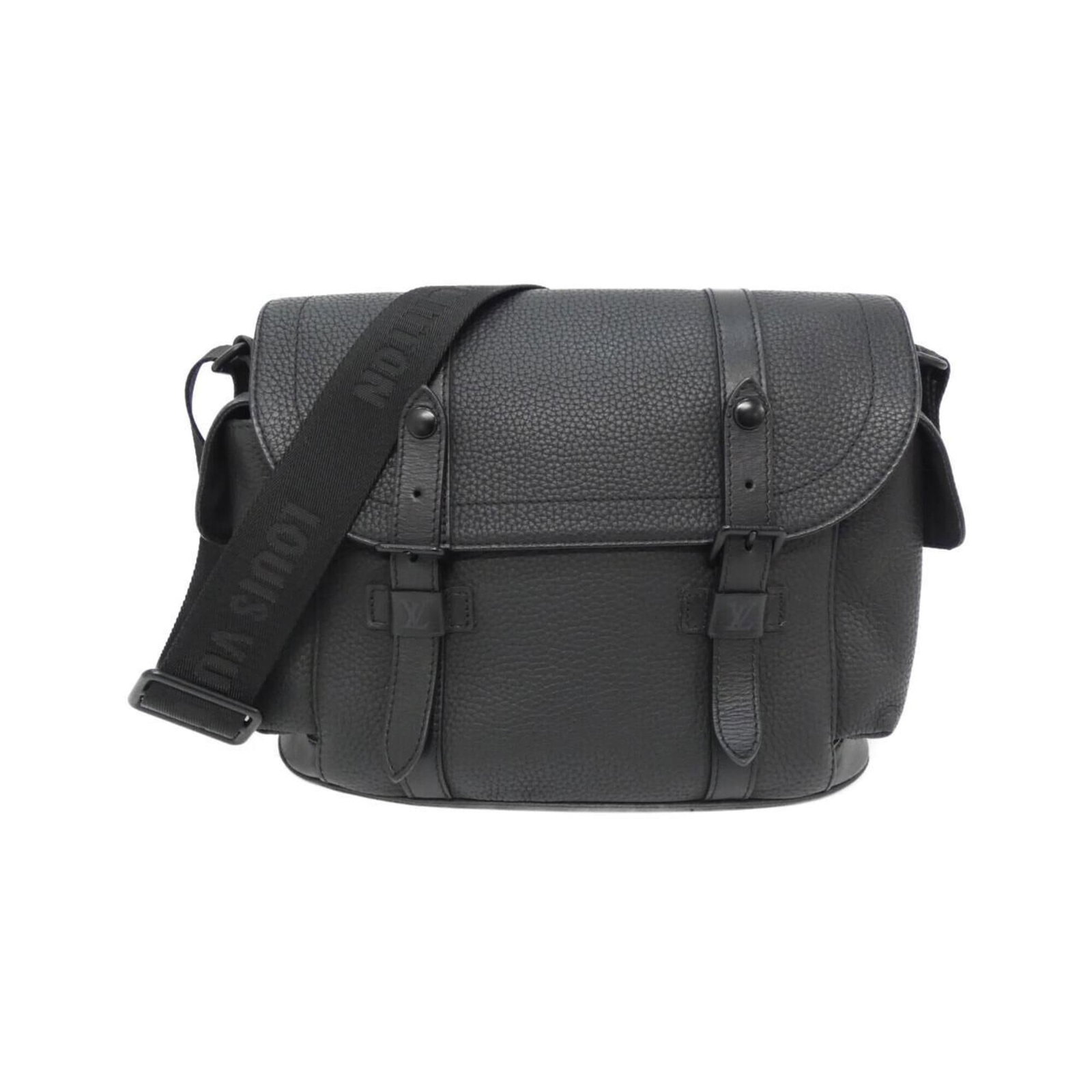 Shoulder Bag Leather Louis Vuitton: Shoulder Bag Leather Louis Vuitton Black Calf Leather Louis Vuitton Shoulder Bag with dimensions 25cm x 29cm x 9cm. This shoulder bag features high-quality leather construction, a classic design, and