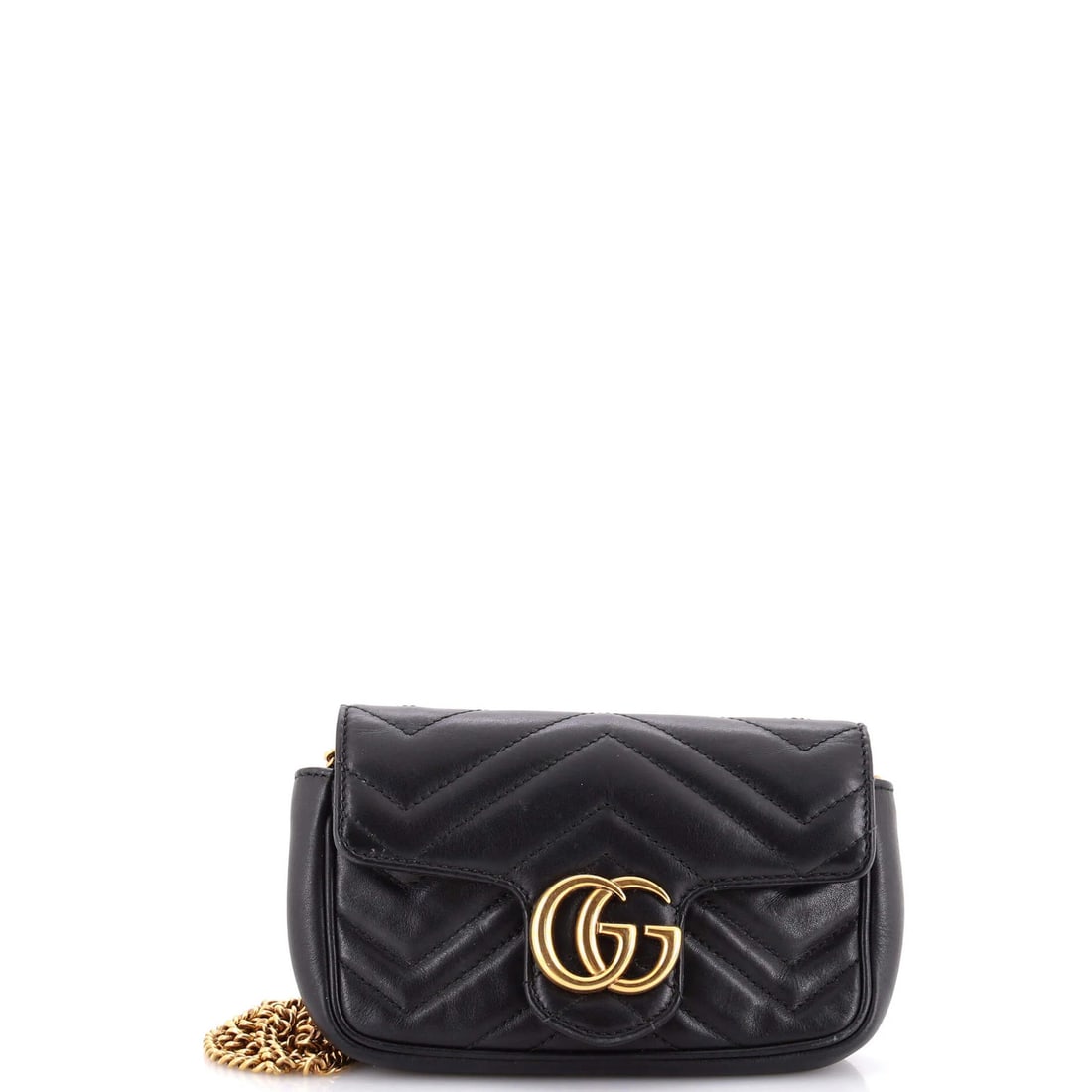 Gucci GG Marmont Matelasse Leather Mini Super Flap Bag: Gucci GG Marmont Matelasse Leather Mini Super Flap Bag Black Gucci GG Marmont Matelasse Leather Super Mini Cross Body Bag with Aged Gold Hardware, featuring a classic flap design and microfiber interi