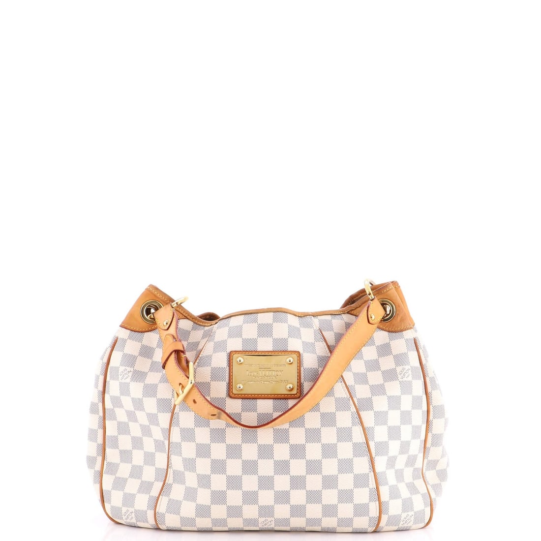 Handbag Louis Vuitton Damier Galliera PM: Handbag Louis Vuitton Damier Galliera PM White Louis Vuitton Damier Galliera PM Handbag with Canvas Coated Exterior and Neutral Microfiber Interior, featuring a classic hobos style and gold hardware.