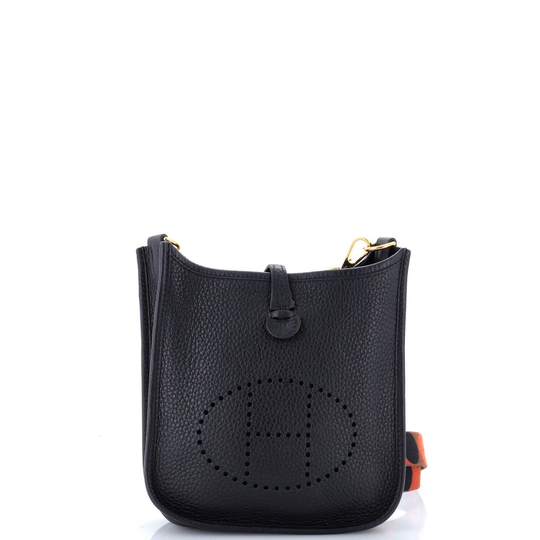 Evelyne Bag Gen III Clemence Hermes TPM: Evelyne Bag Gen III Clemence Hermes TPM Black Evelyne Bag Gen III Clemence TPM from Hermes features a classic cross body design with a gold-tone hardware and raw leather interior. The exterior shows