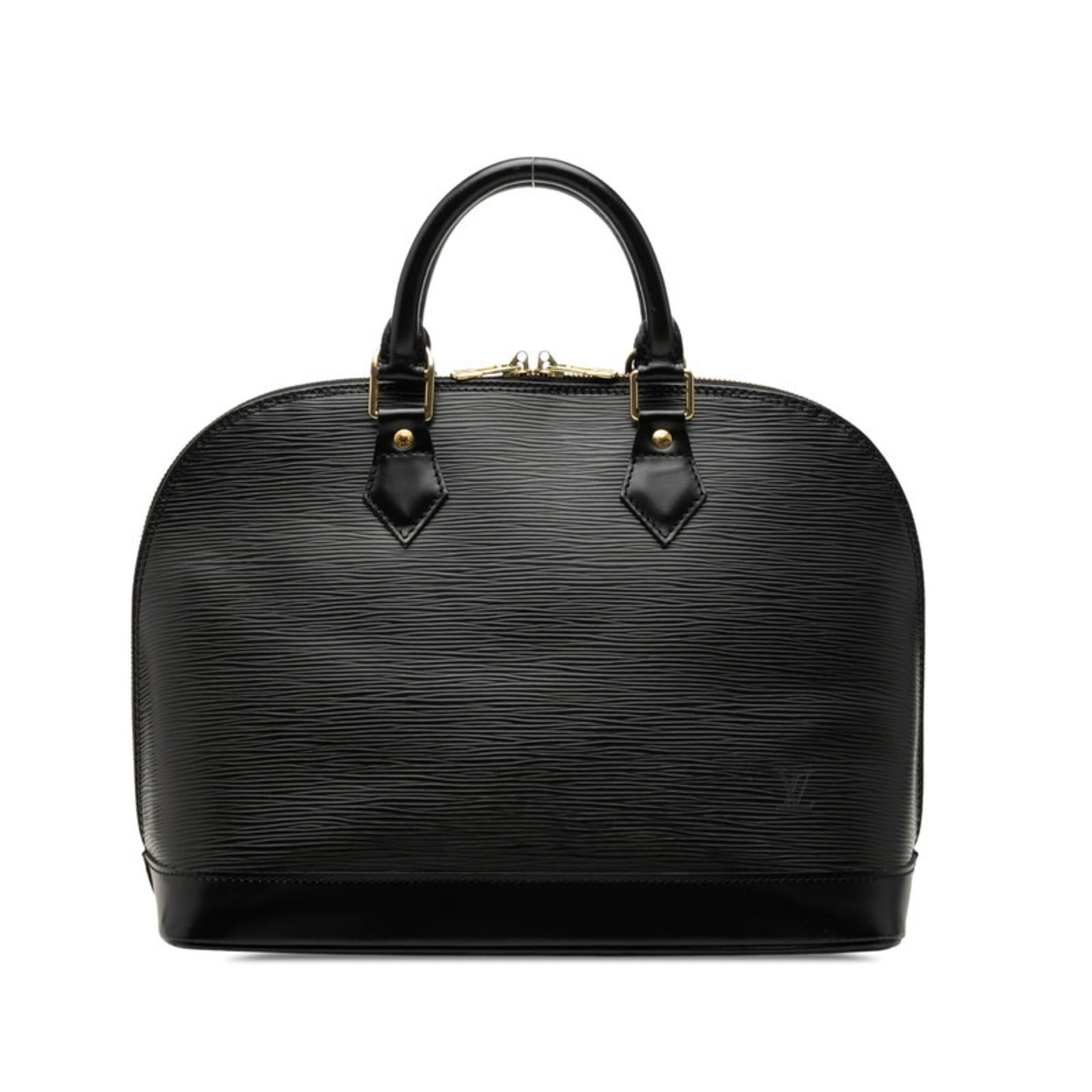 Handbag Leather Louis Vuitton: Handbag Leather Louis Vuitton Black, Noir Louis Vuitton handbag made from high-quality leather, featuring a signature and measurements of 25cm x 30.5cm x 16cm. This stylish accessory is designed for