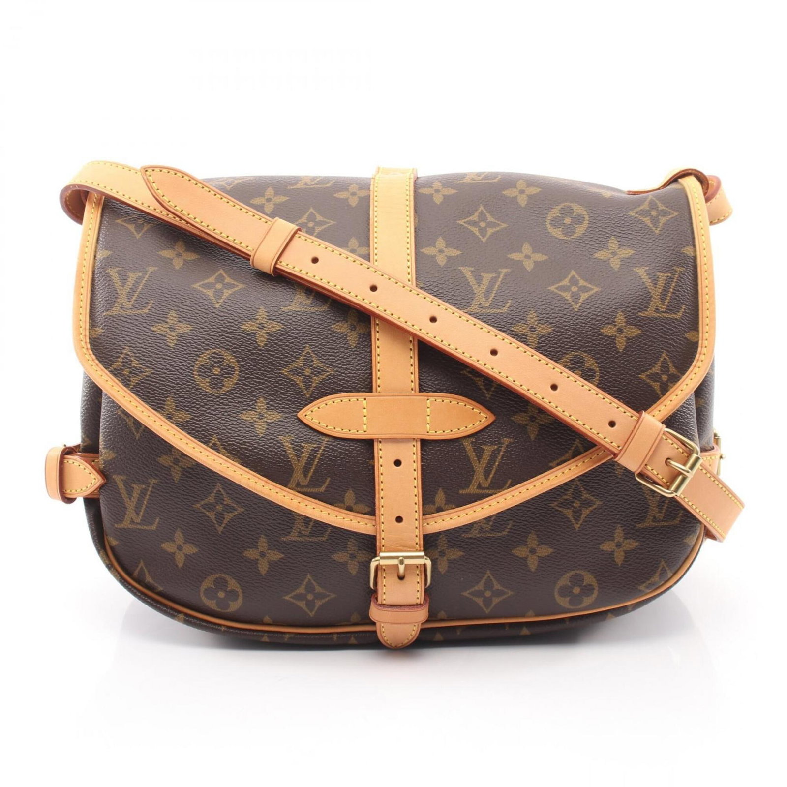Shoulder Bag Coated Leather Louis Vuitton Handbag: Shoulder Bag Coated Leather Louis Vuitton Handbag Coated canvas and leather combine in this classic Louis Vuitton shoulder bag, available in a timeless brown hue. Measuring 22cm x 28cm x 6cm, it