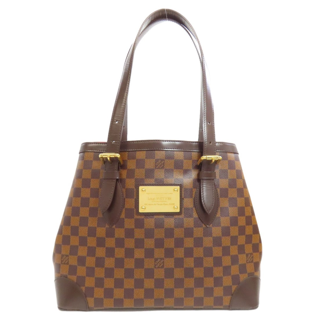 Louis Vuitton N51204 Hampstead Mm Tote Bag Damier Canvas: Louis Vuitton N51204 Hampstead Mm Tote Bag Damier Canvas Brown Damier canvas tote bag from LOUIS VUITTON, featuring a classic design with a signature. This iconic bag is made from high-quality canvas