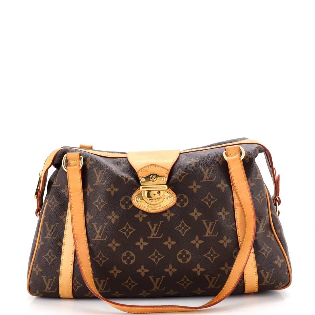 Louis Vuitton Stresa Handbag Monogram Canvas PM: Louis Vuitton Stresa Handbag Monogram Canvas PM Brown Louis Vuitton Stresa Handbag Monogram Canvas PM features a classic shoulder bag design with a 10.5" handle drop and 11" strap drop, perfect for