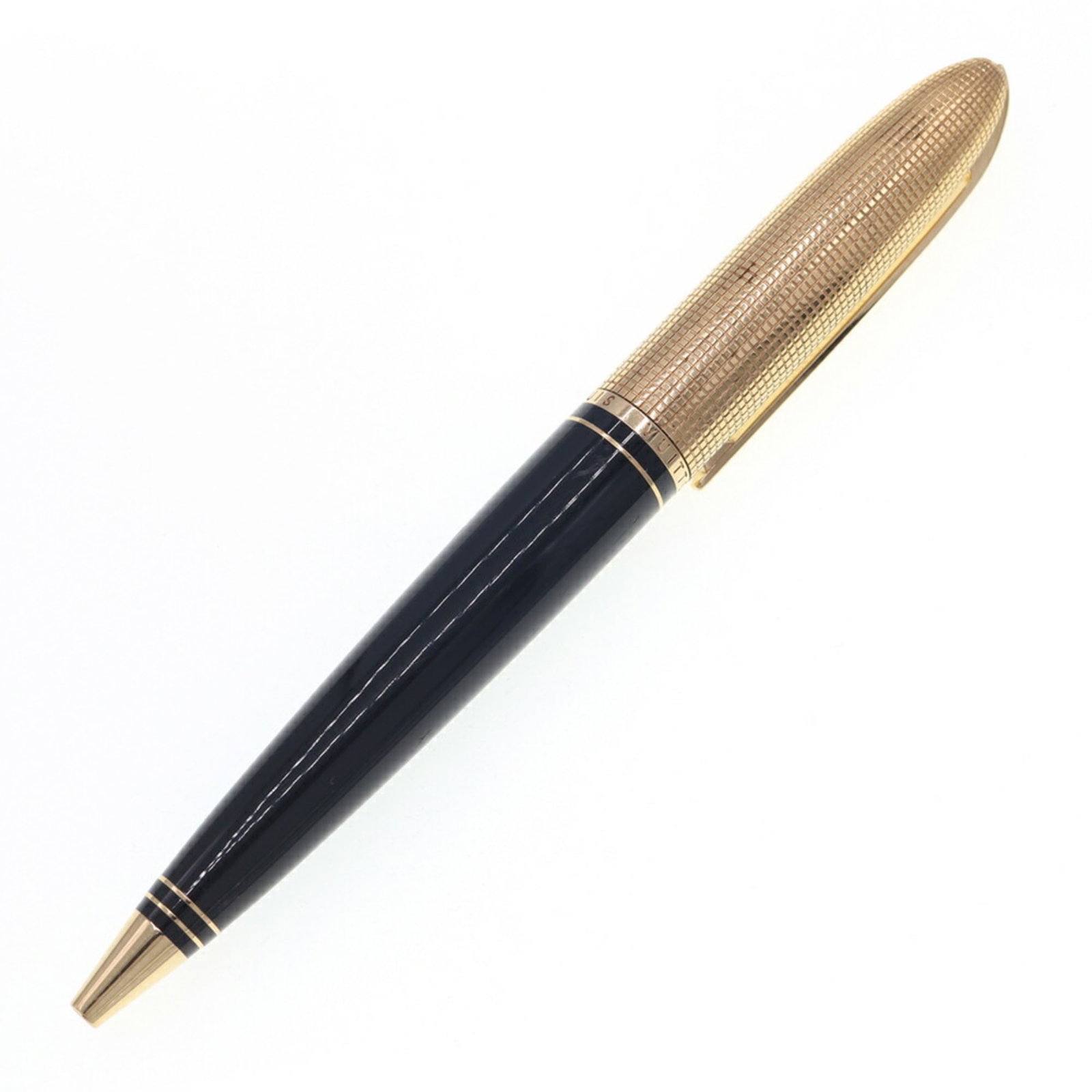 Louis Vuitton Rollerball Pen: Louis Vuitton Rollerball Pen Black and gold accents add a touch of luxury to this sleek Louis Vuitton rollerball pen, measuring 13.9cm in length. The pen comes in a premium box, providing a convenient